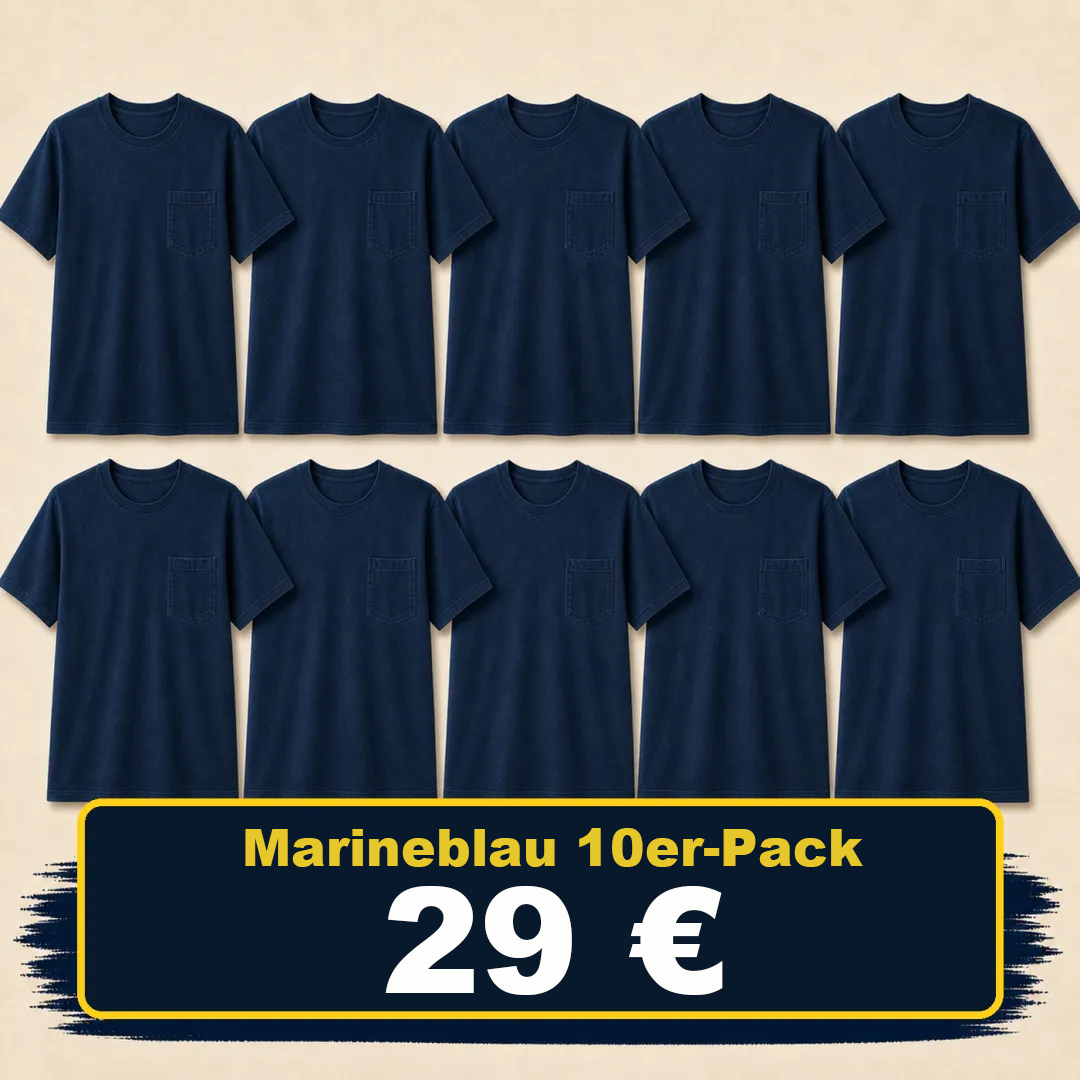 ⏰Räumungsverkauf⚡20er-Pack für 30 €⚡Herren-Workwear-T-Shirt mit lockerer Passform, schwerem Stoff, kurzen Ärmeln und Brusttasche(Auch in großen Größen erhältlich)