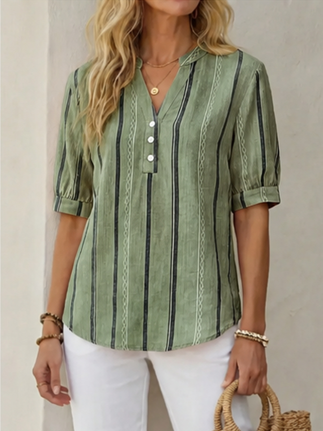 📣Räumungsverkauf: 10er-Pack für 32,99 €🔥Schön und bequem, Damen T-Shirt aus Baumwolle und Leinen mit kurzen Ärmeln
