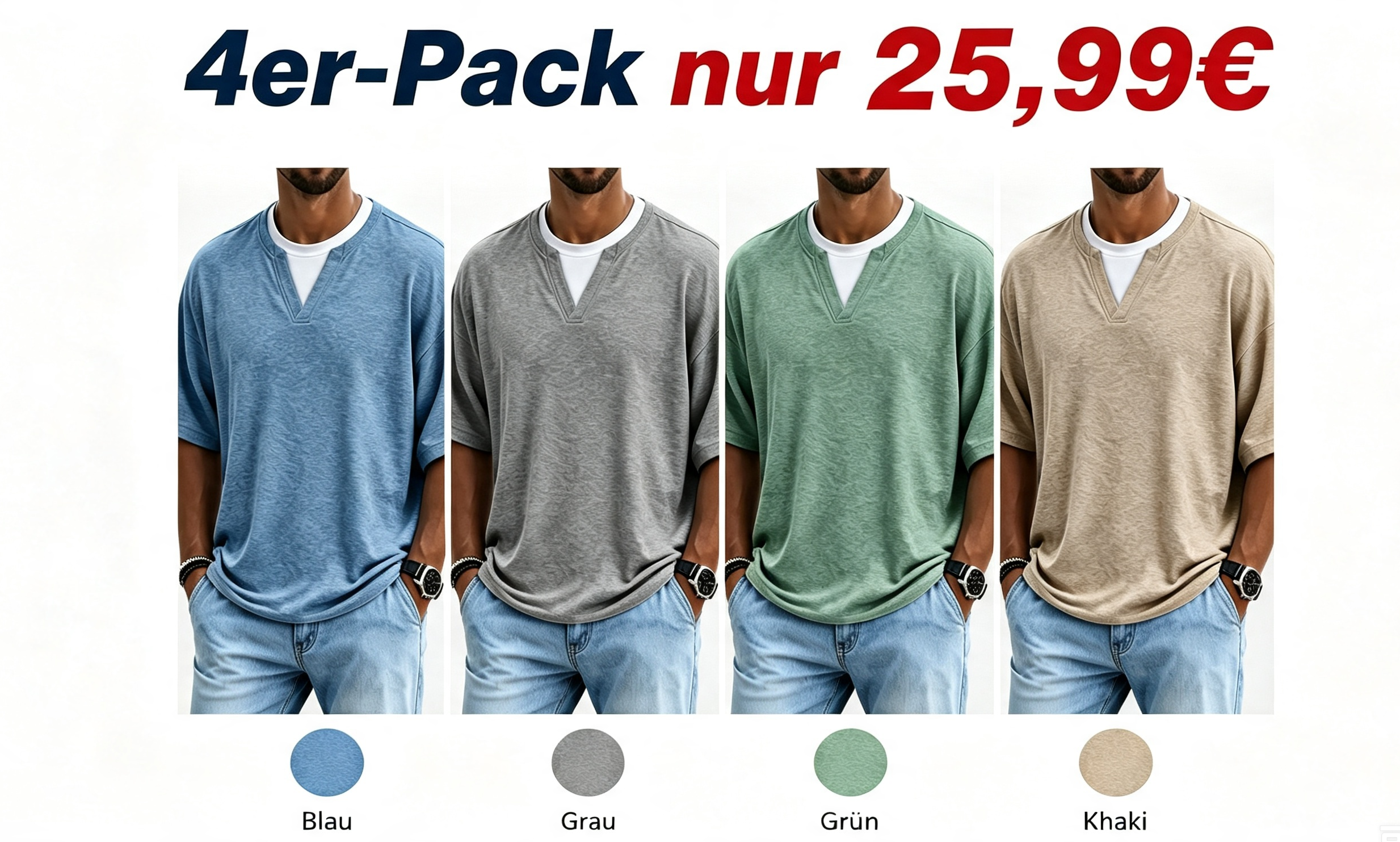 Herren Kurzarm-T-Shirt mit schlichtem, lässigem Fake-Zweiteiler-Design – bequem und komfortabel