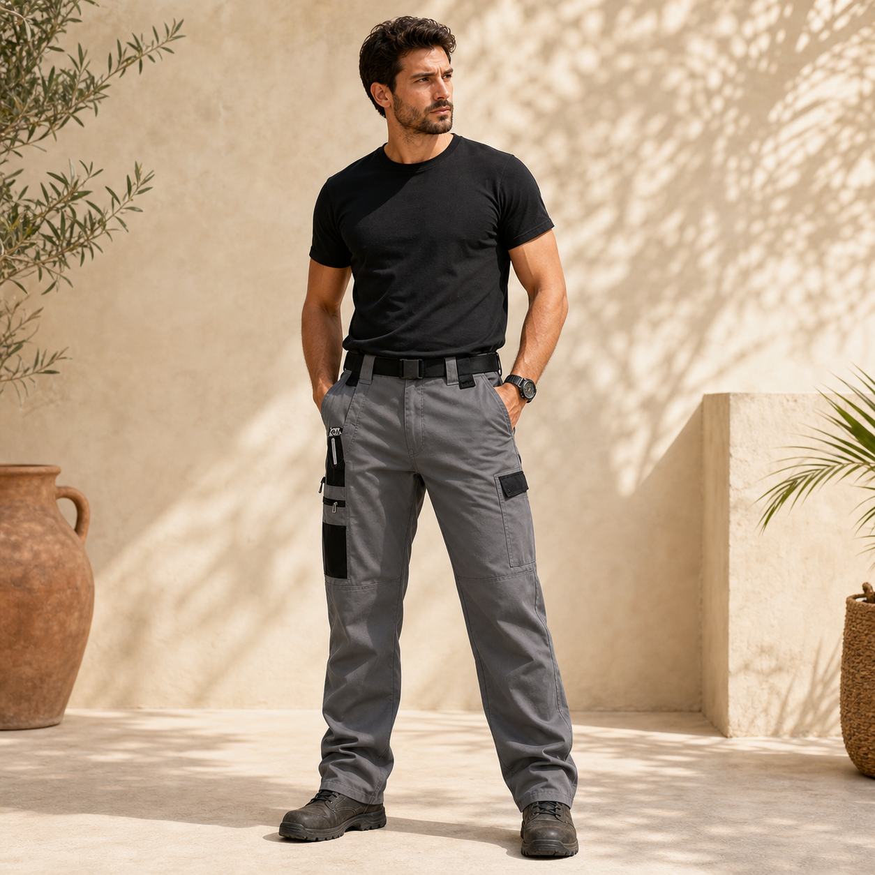 Men's Contrast Pocket Tactical Cargo Pants