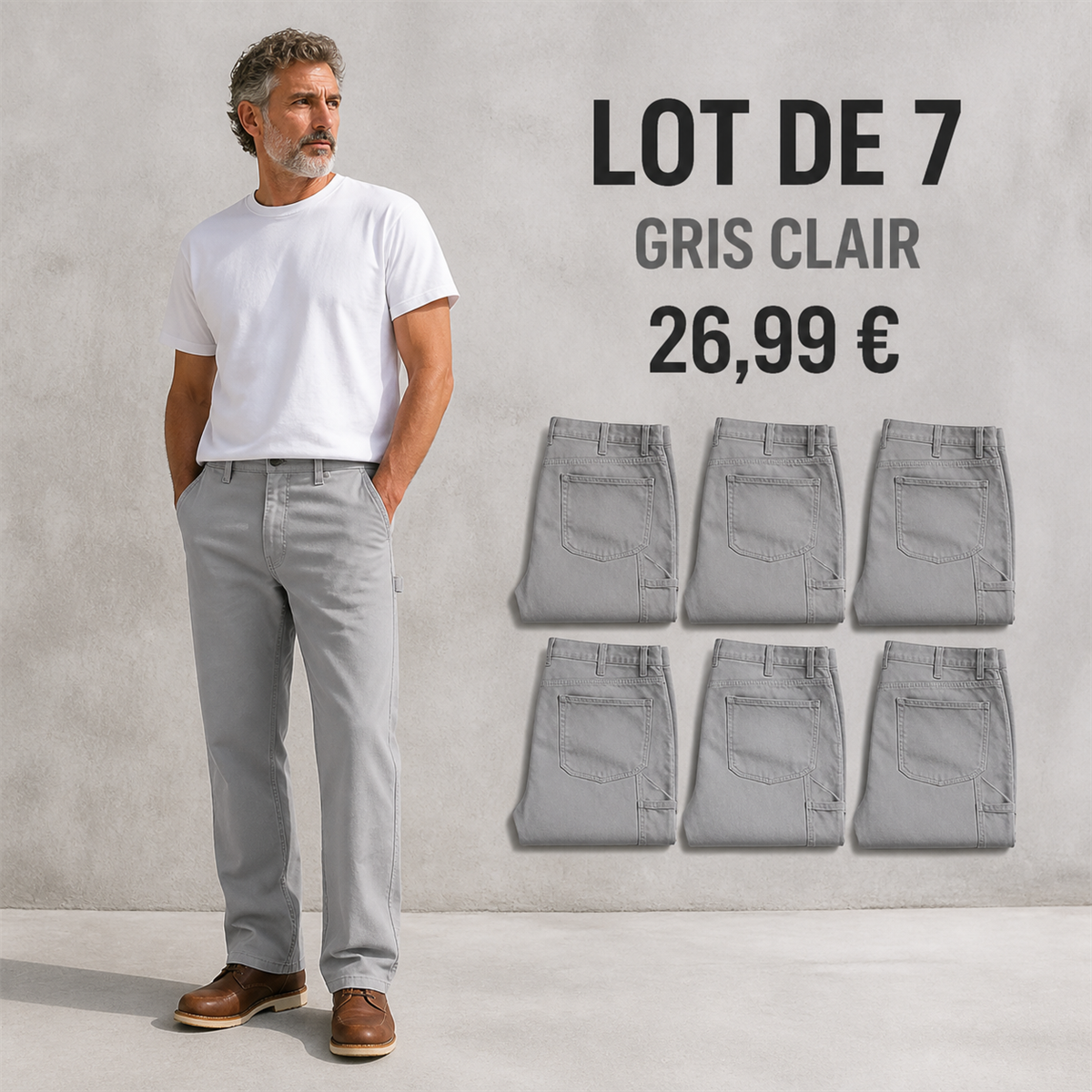Offre en lot - Pantalon de travail droit homme
