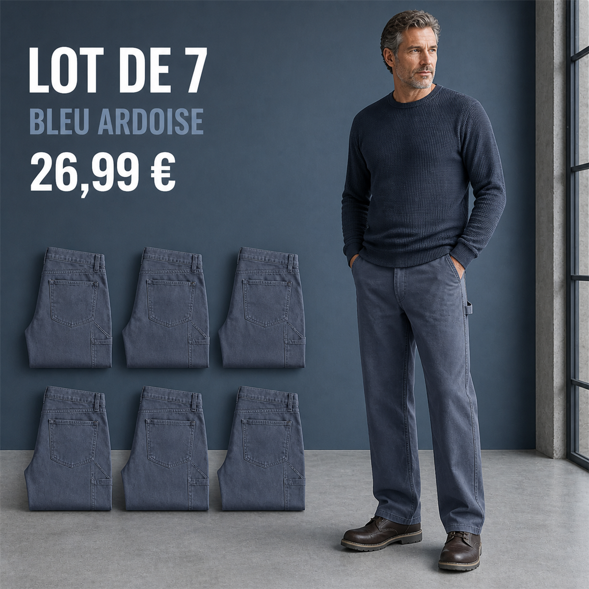 Offre en lot - Pantalon de travail droit homme