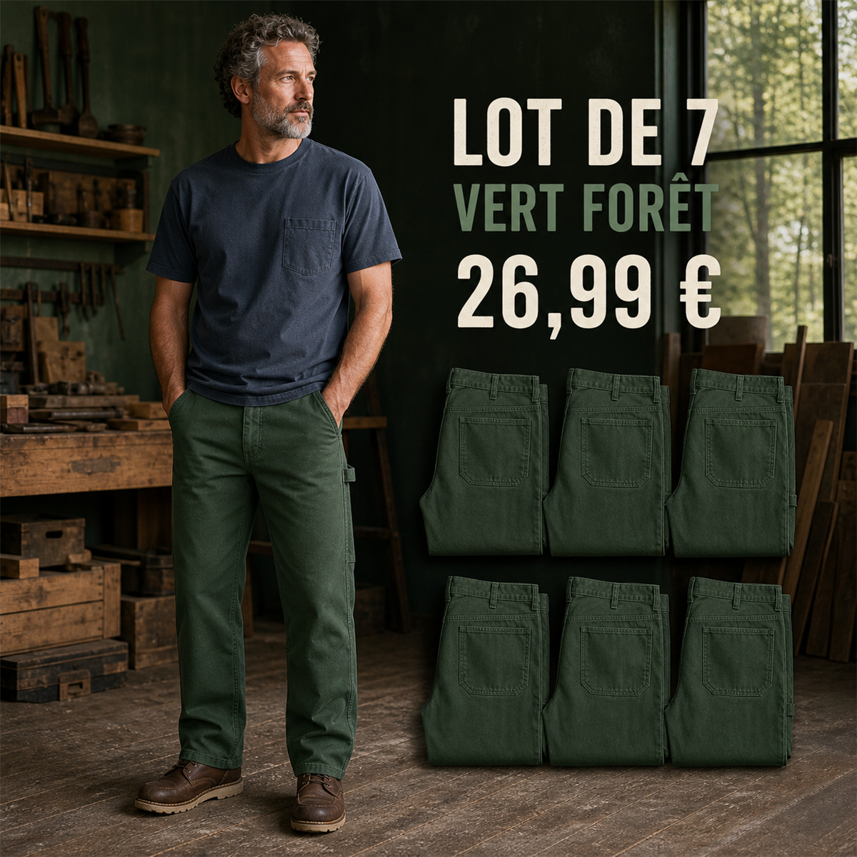 Offre en lot - Pantalon de travail droit homme
