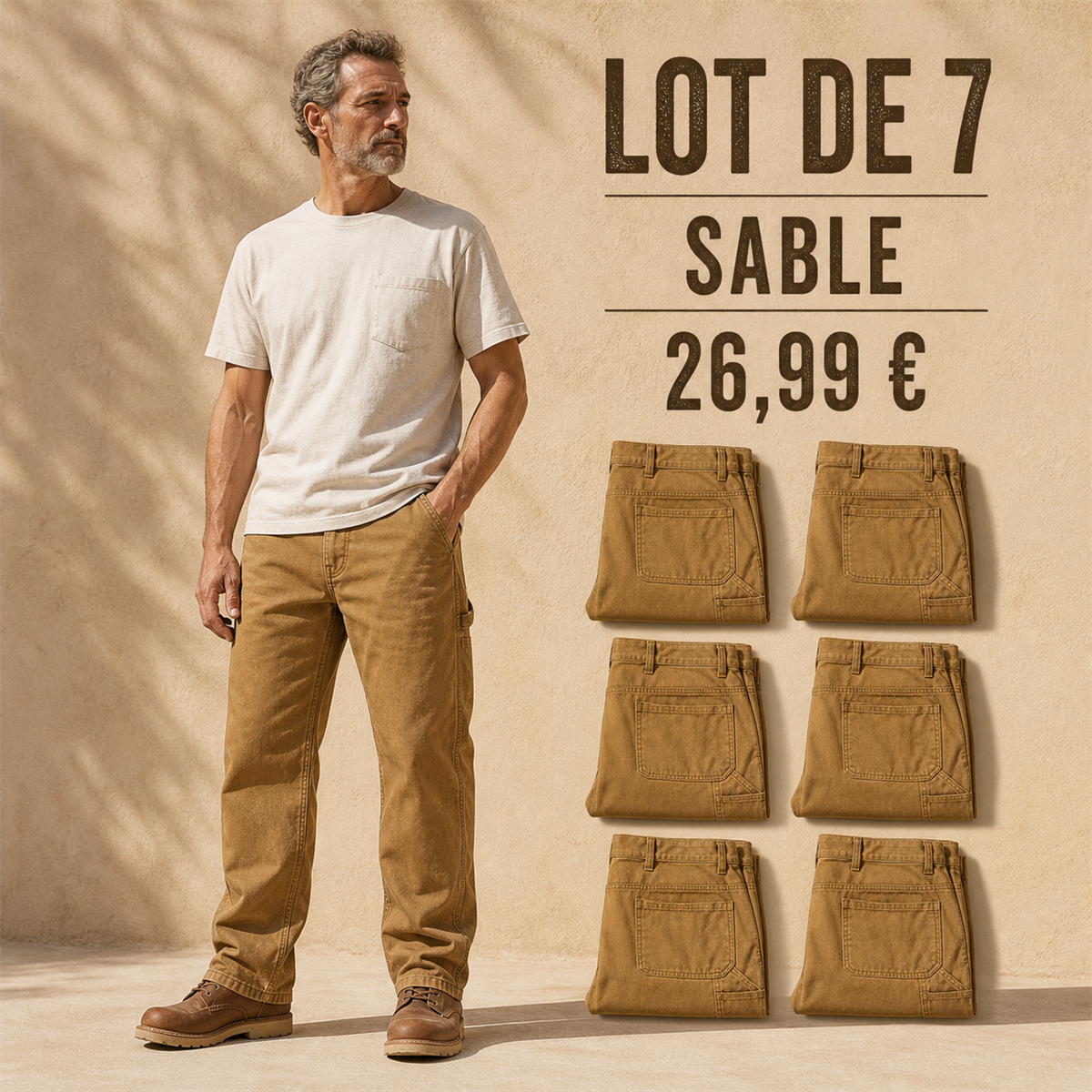 Offre en lot - Pantalon de travail droit homme