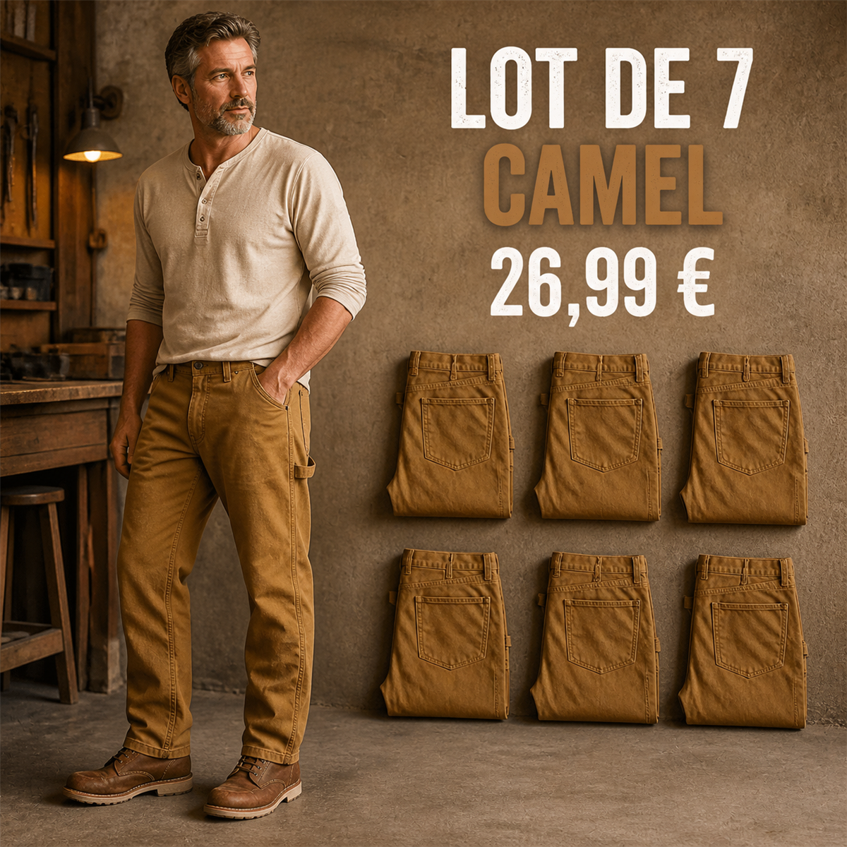 Offre en lot - Pantalon de travail droit homme