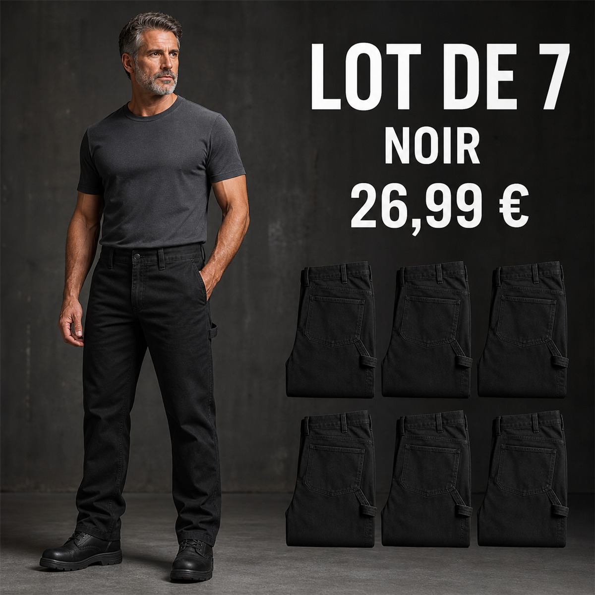 Offre en lot - Pantalon de travail droit homme