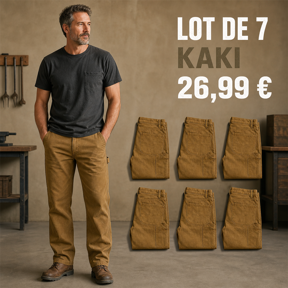 Offre en lot - Pantalon de travail droit homme