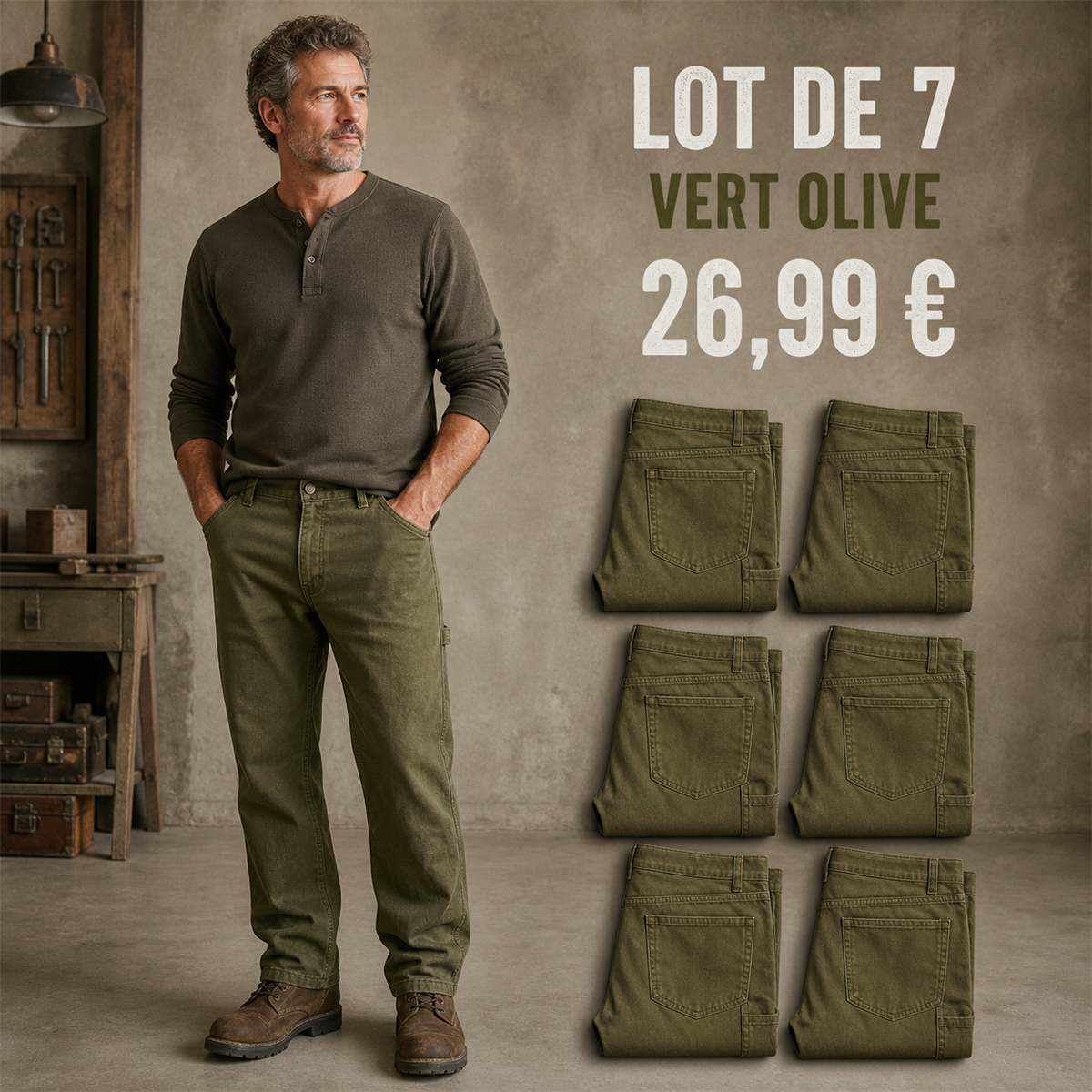 Offre en lot - Pantalon de travail droit homme