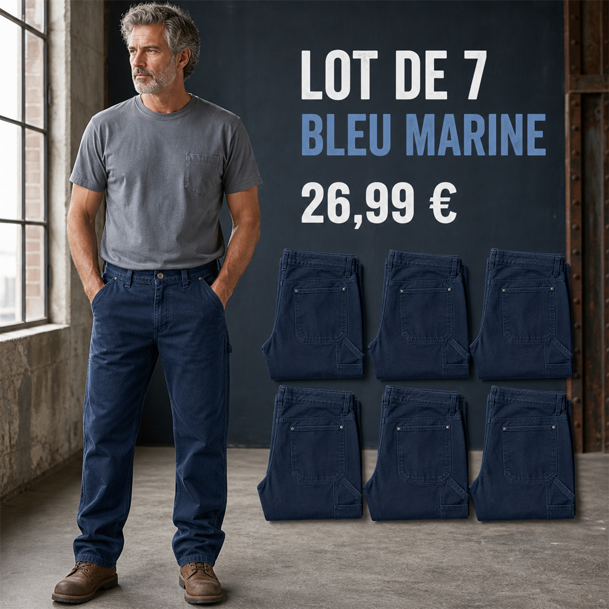 Offre en lot - Pantalon de travail droit homme