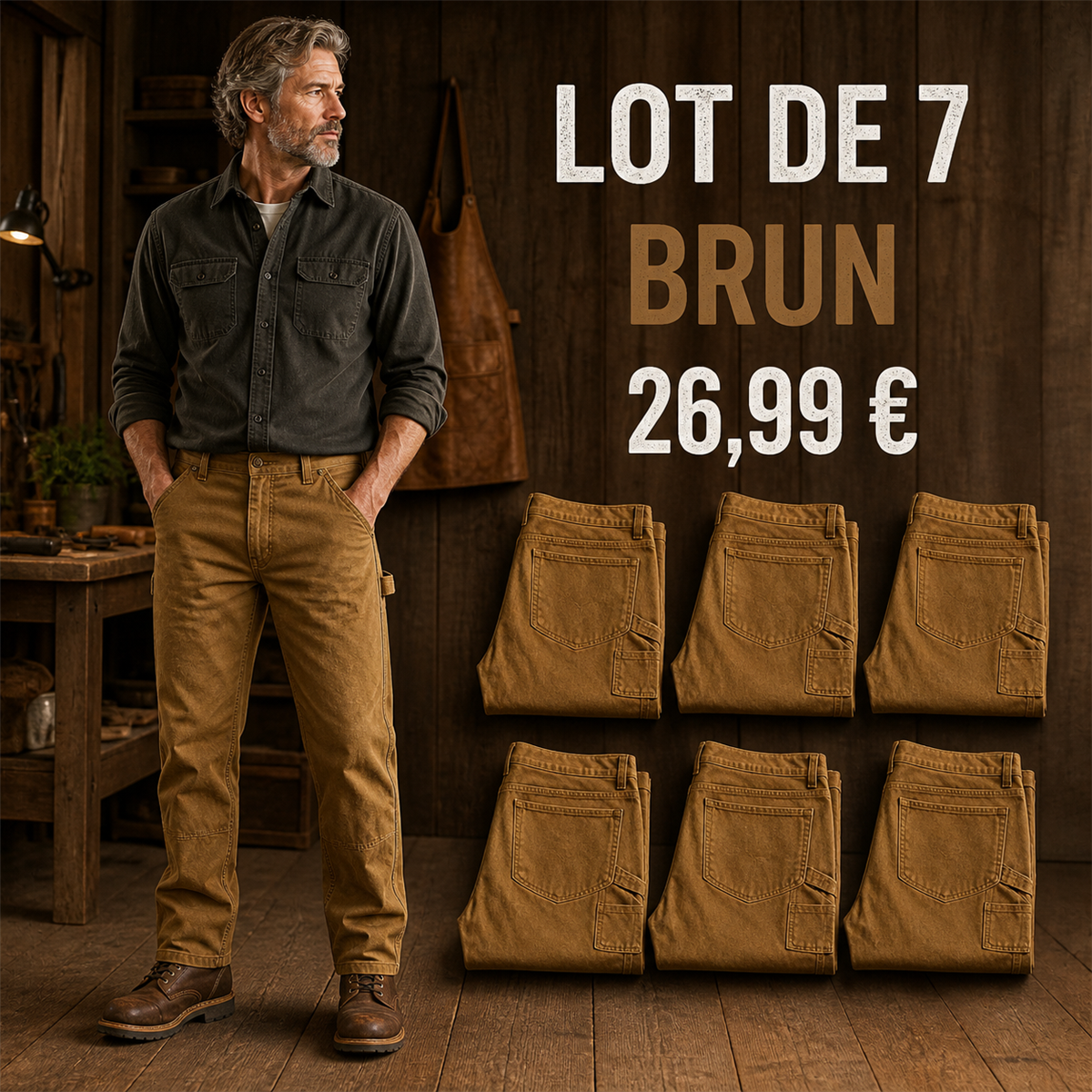 Offre en lot - Pantalon de travail droit homme