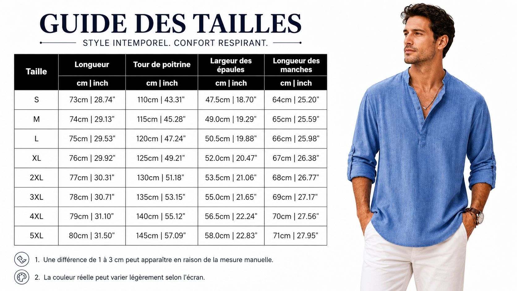 ⏰ Lot de 26 à seulement 44 € 👔 Chemise homme en coton et lin