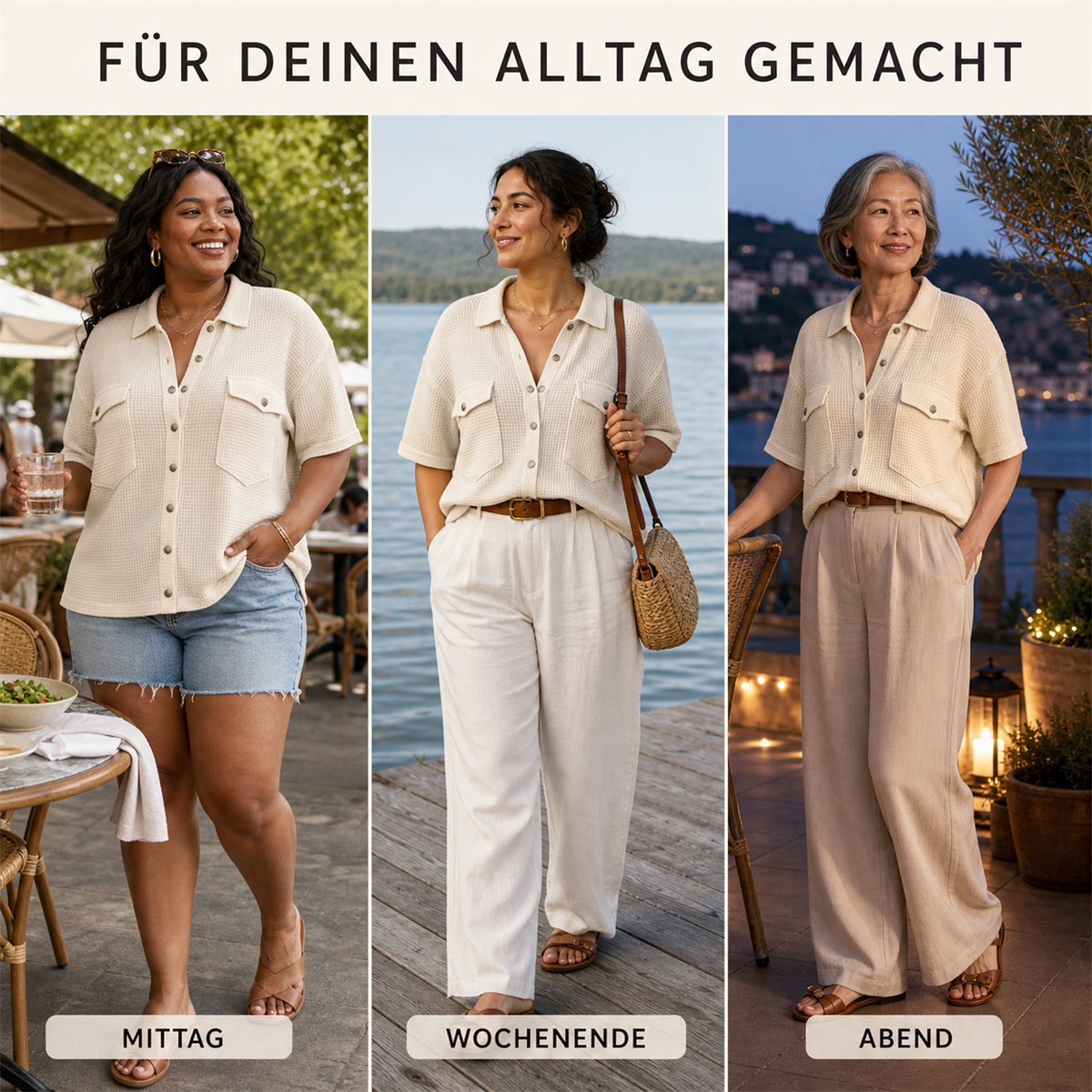 Komfortabel unterwegs – Damen Waffelstrick-Hemd