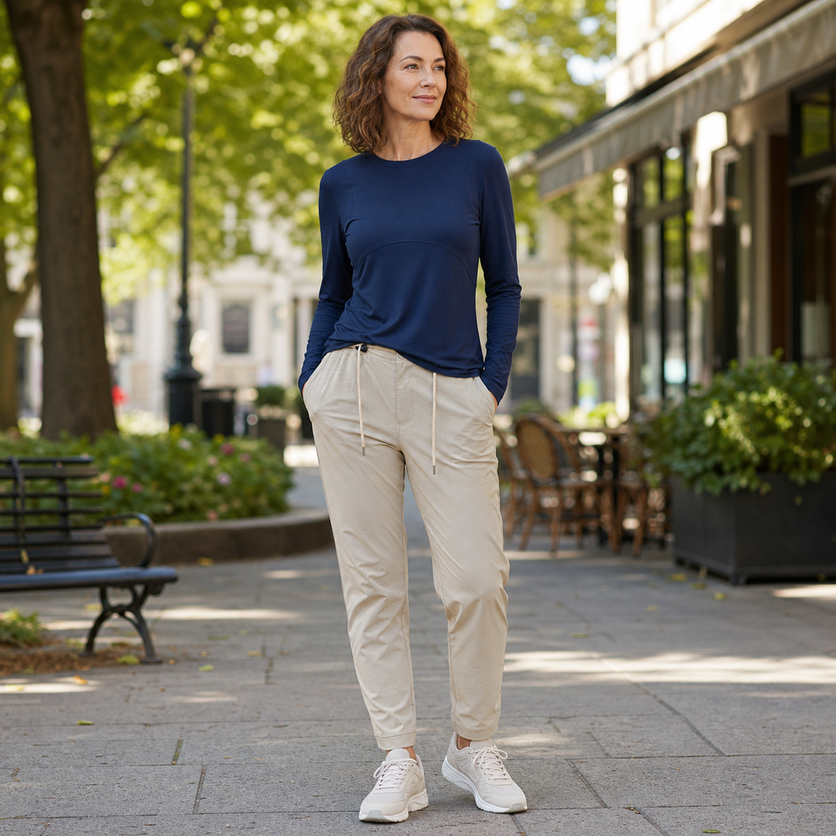 ⏰Damen Langarmshirt mit Rundhalsausschnitt
