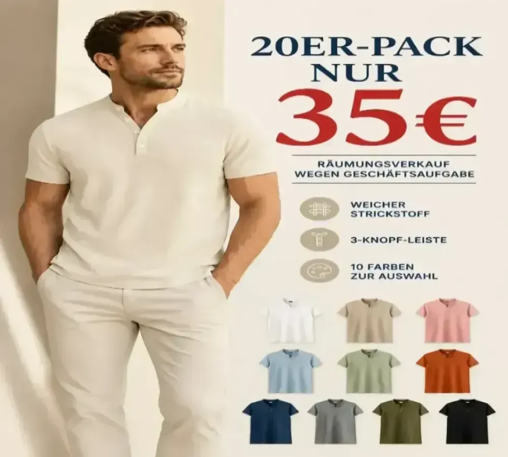 Herren Henley Kurzarmshirt