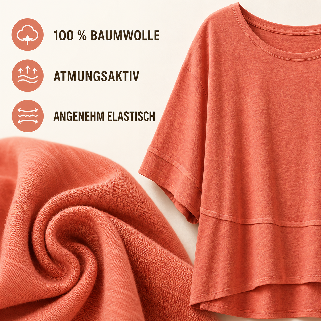 100 % Baumwolle – atmungsaktiv und angenehm elastisch