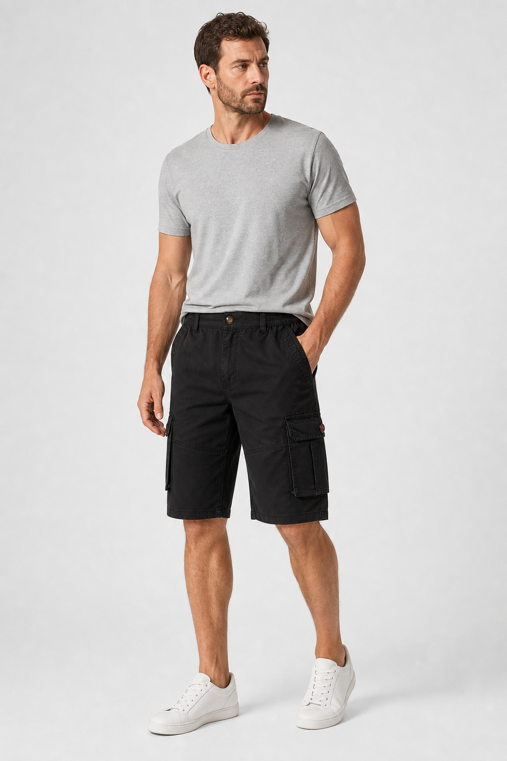 ⏰Räumungsverkauf⚡10er-Pack für 28 €⚡ Herren-Cargo-Shorts mit elastischem Bund