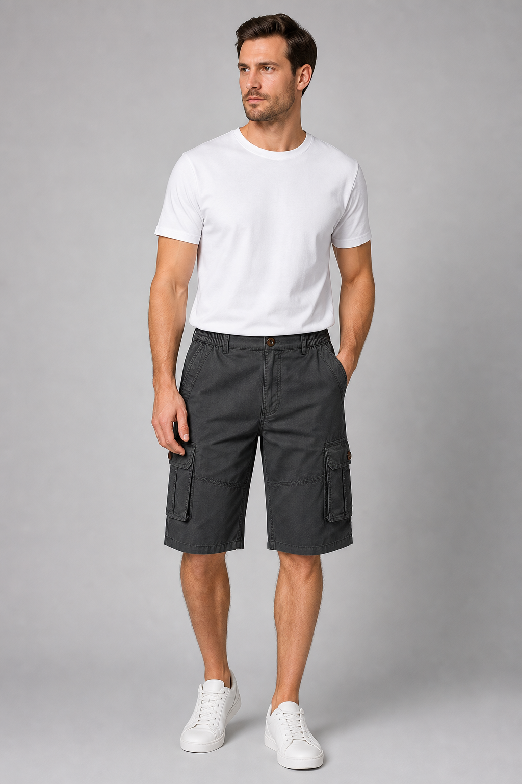 ⏰Räumungsverkauf⚡10er-Pack für 28 €⚡ Herren-Cargo-Shorts mit elastischem Bund