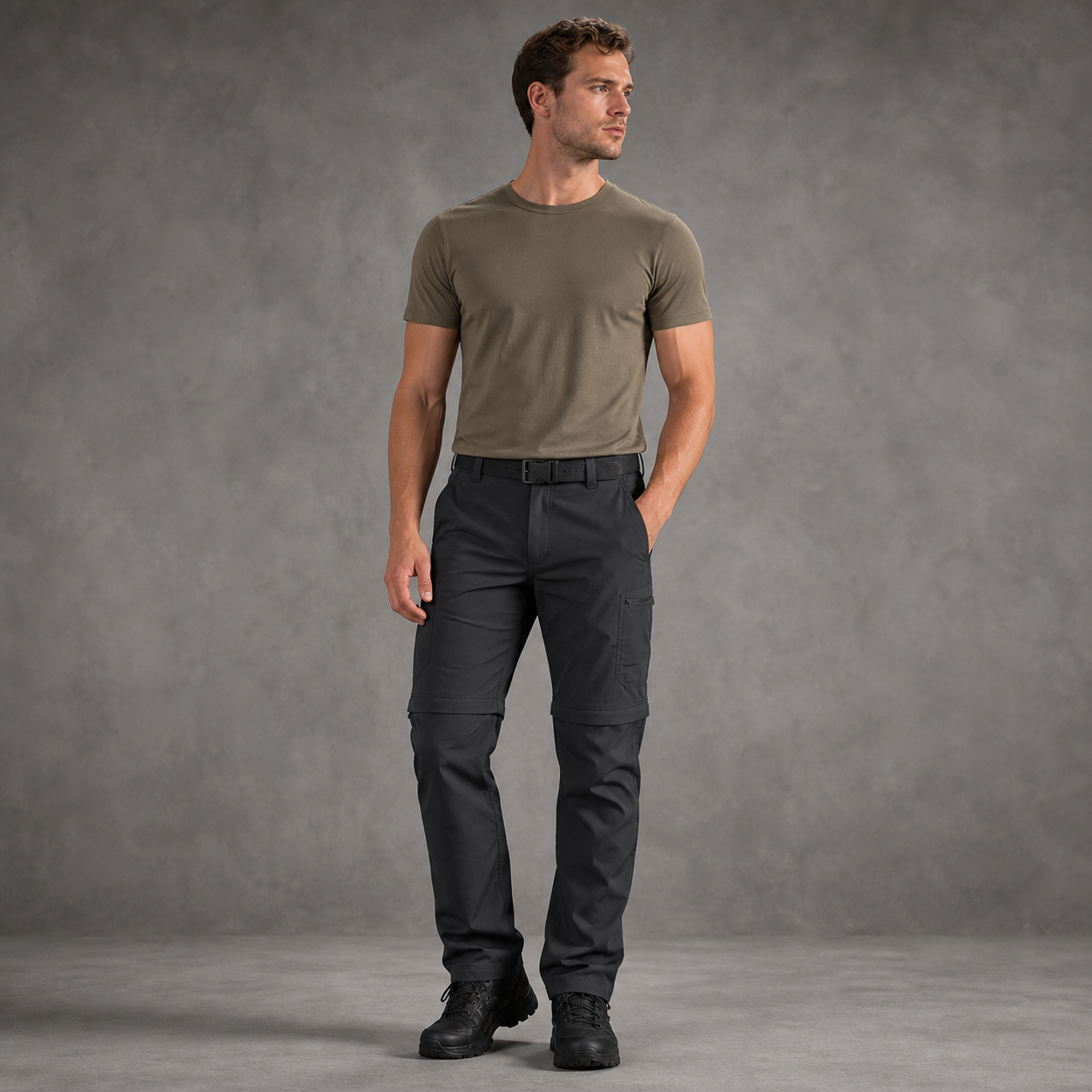 Charcoal men's convertible hiking pants