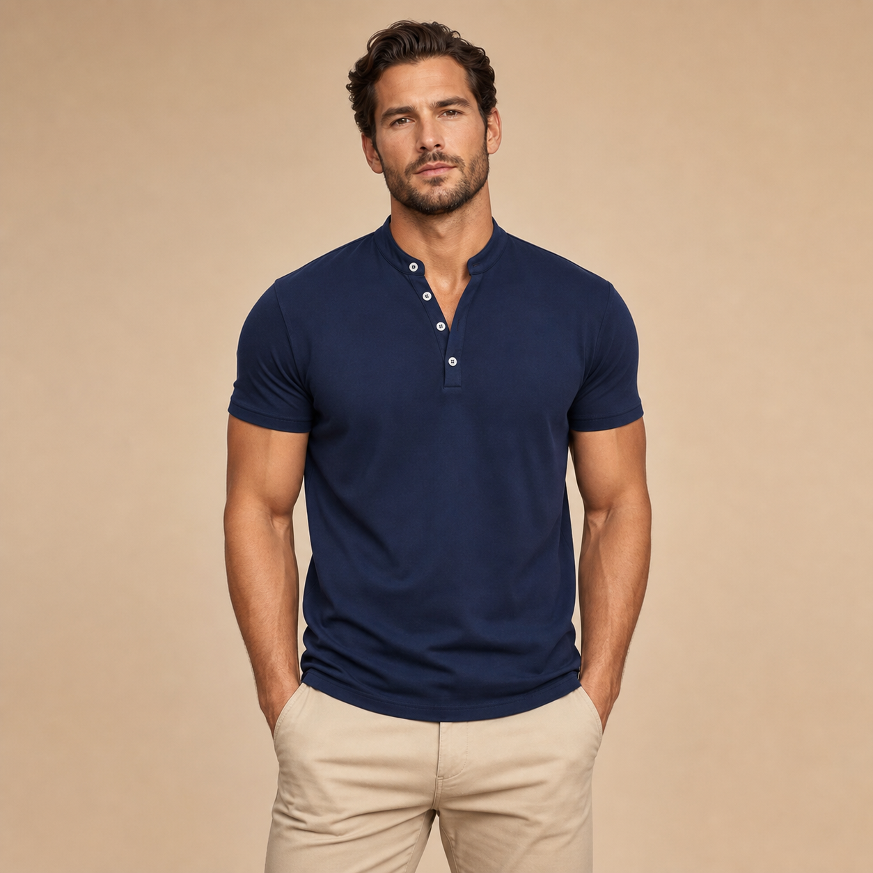 ⏰ Räumungsverkauf ⚡ 10er-Pack nur 28 € ⚡ Herren Henley Kurzarmshirts