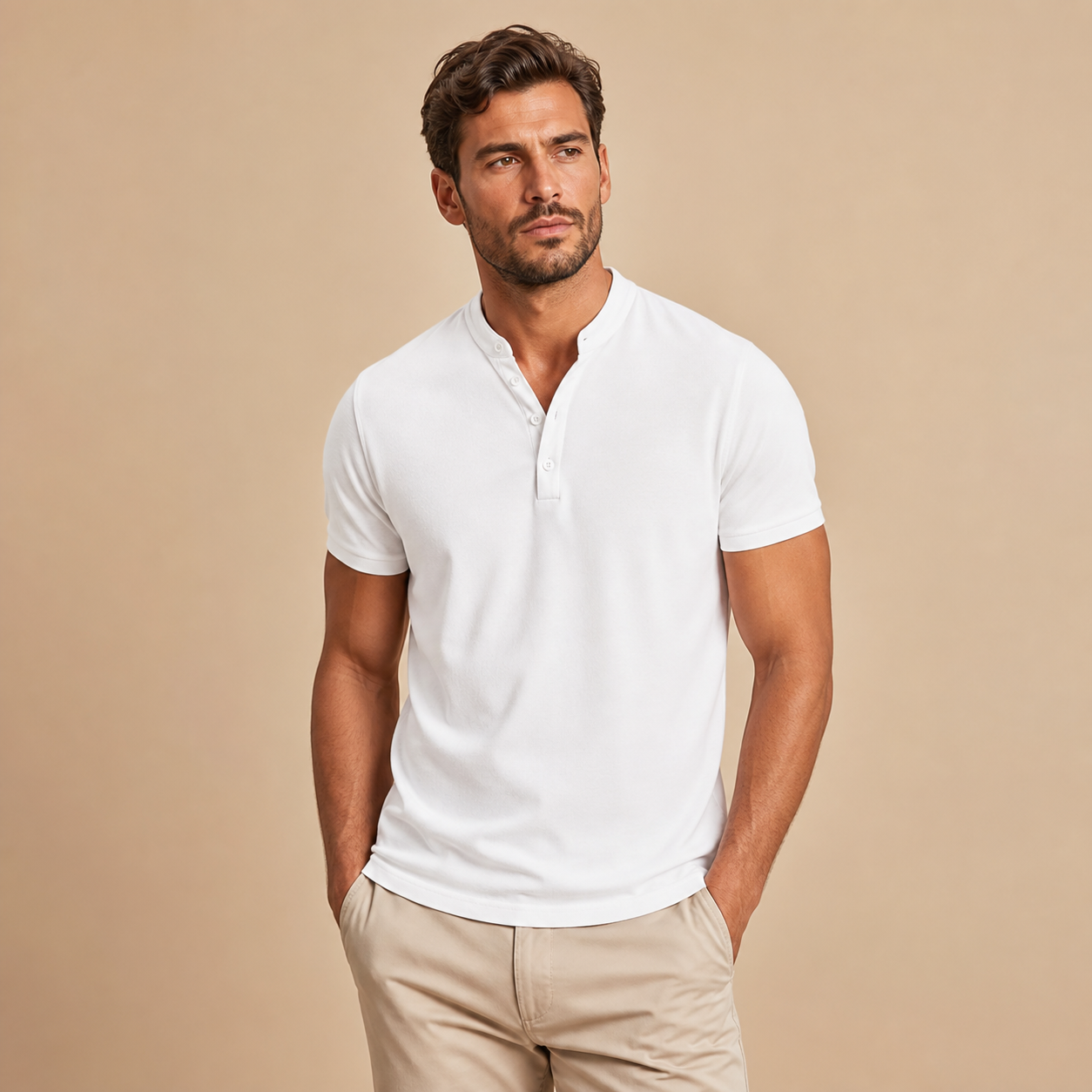 ⏰ Räumungsverkauf ⚡ 10er-Pack nur 28 € ⚡ Herren Henley Kurzarmshirts