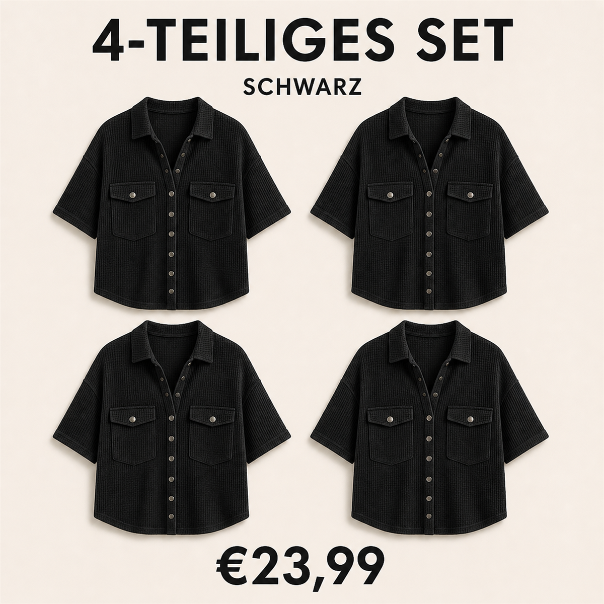 4-teiliges Set – Schwarz