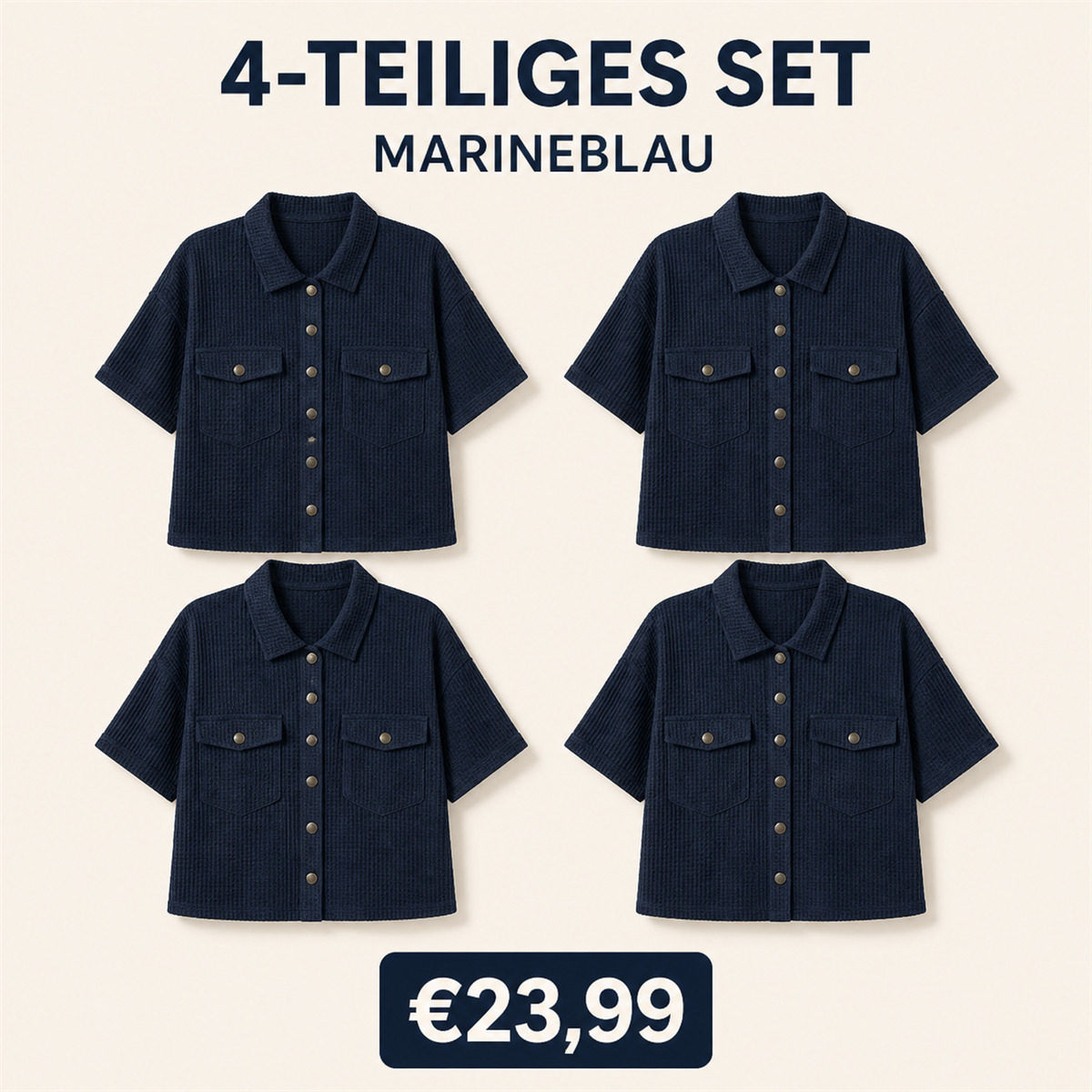 4-teiliges Set – Marineblau