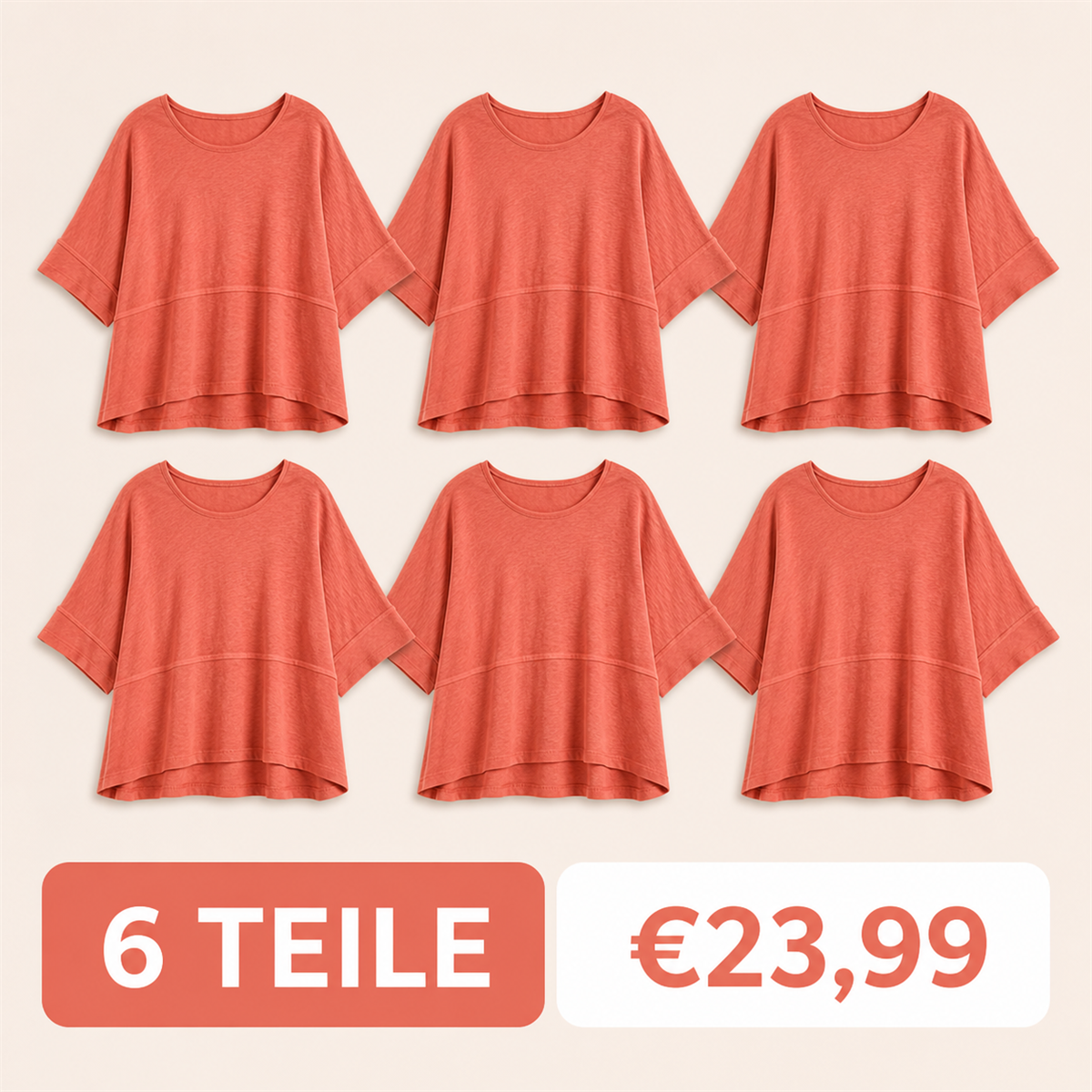 6-teiliges Set – Koralle