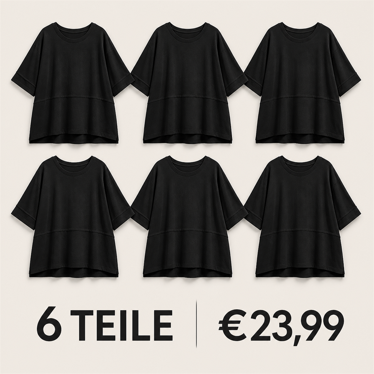 6-teiliges Set – Schwarz
