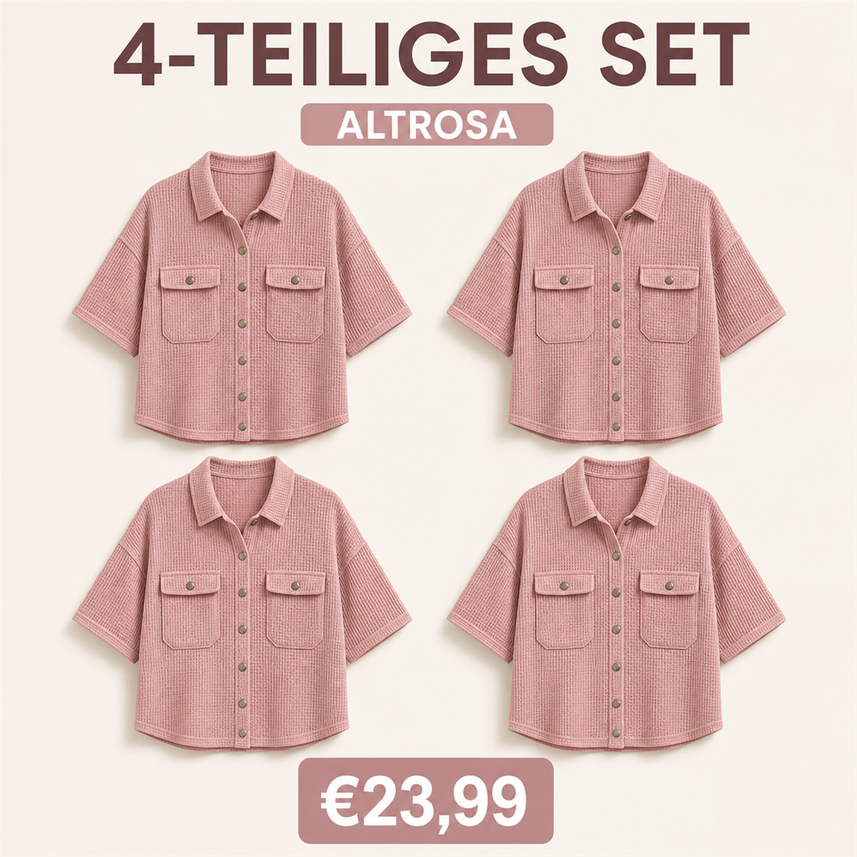 4-teiliges Set – Altrosa