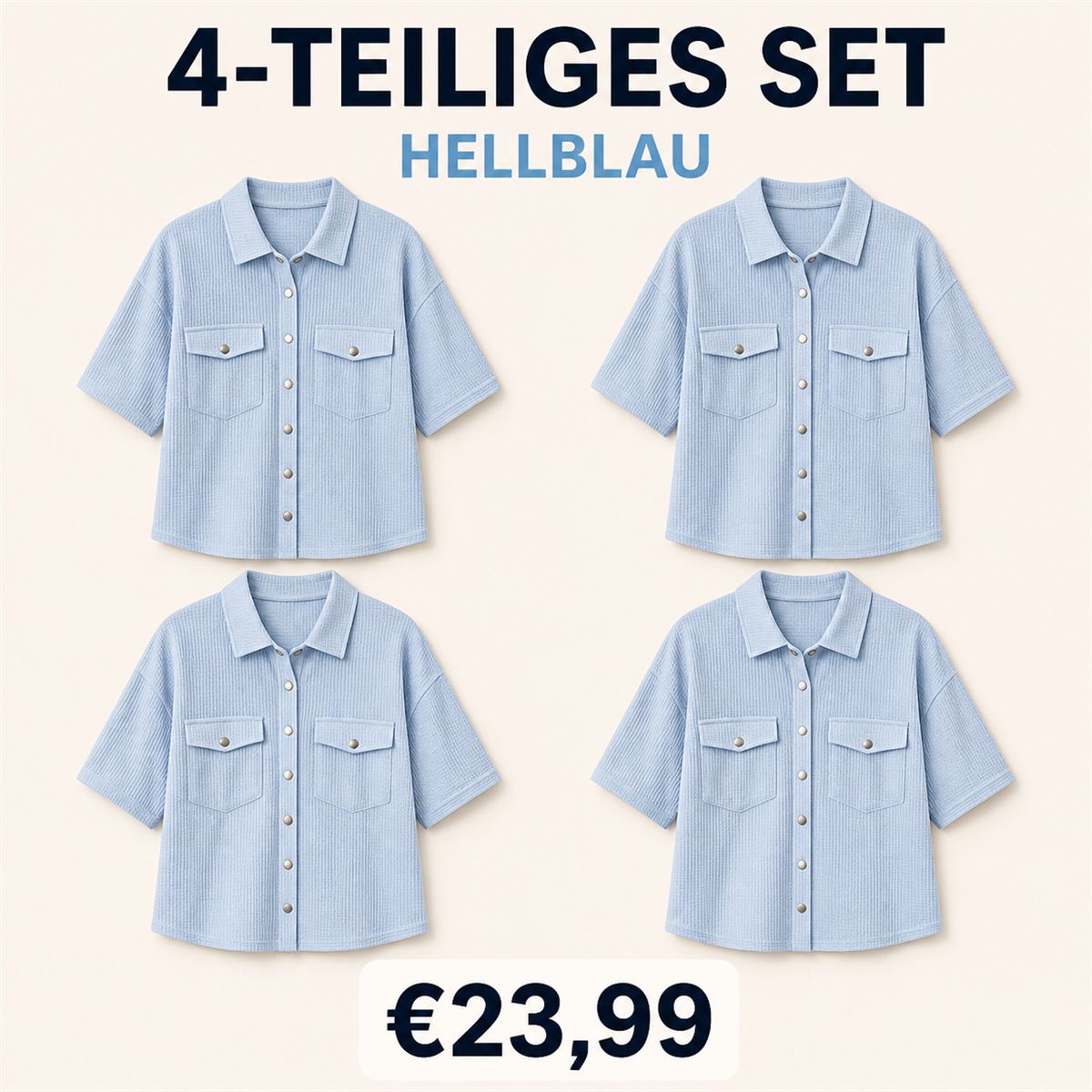 4-teiliges Set – Hellblau