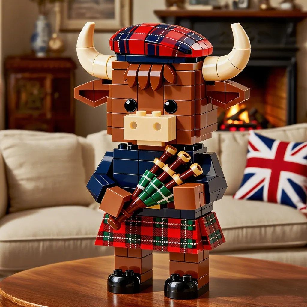 2026 Limited Edition--Scottish Highland Cow Bagpiper Brick Set