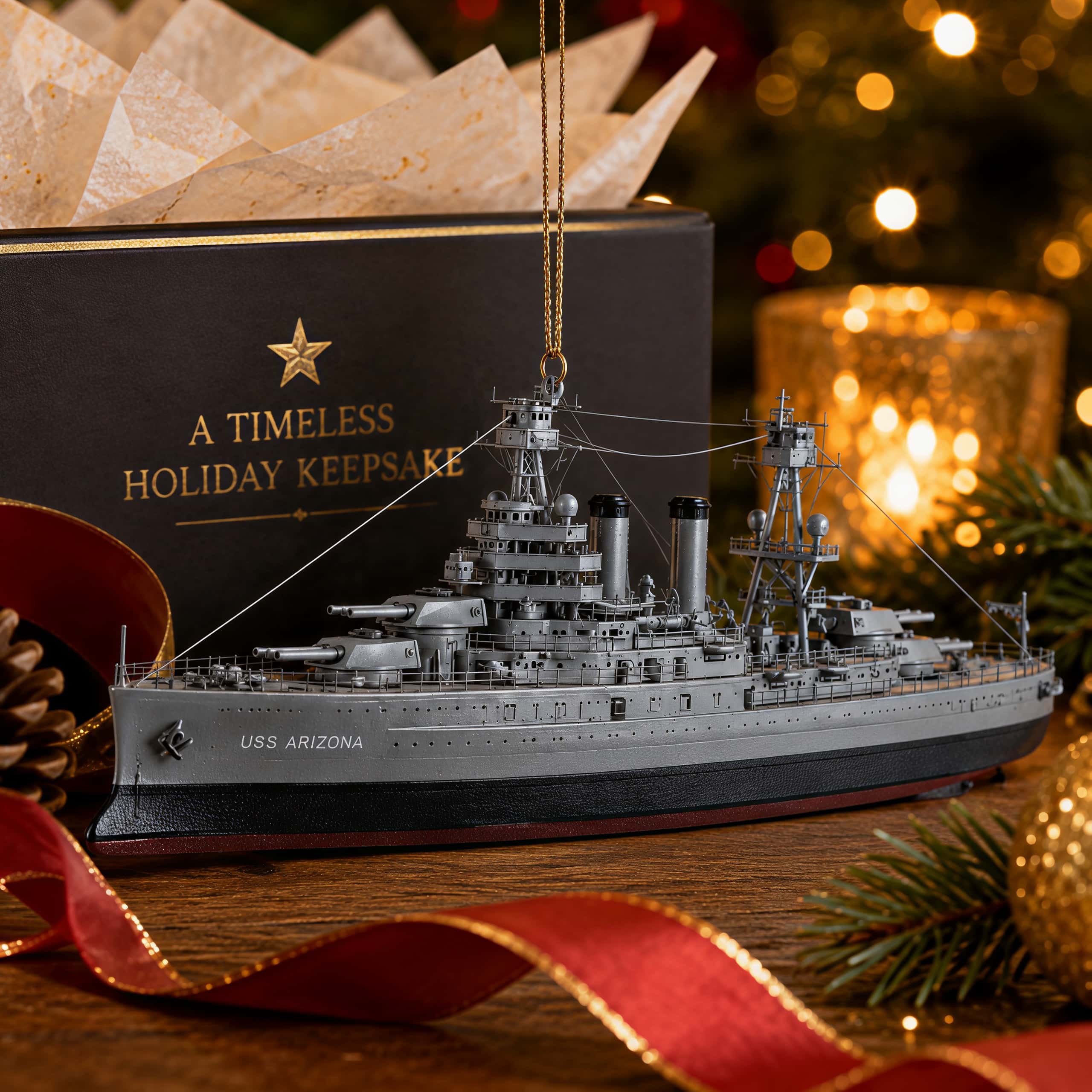 The Attack on Pearl Harbor  85th Anniversary Christmas Ornament—USS Arizona