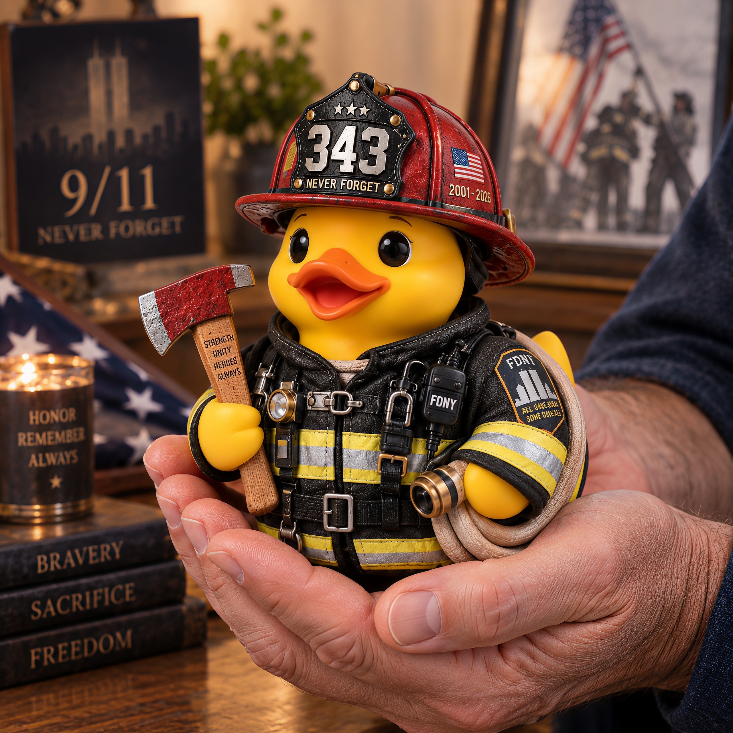 Never Forget 343 Heroes 25th Anniversary Duck