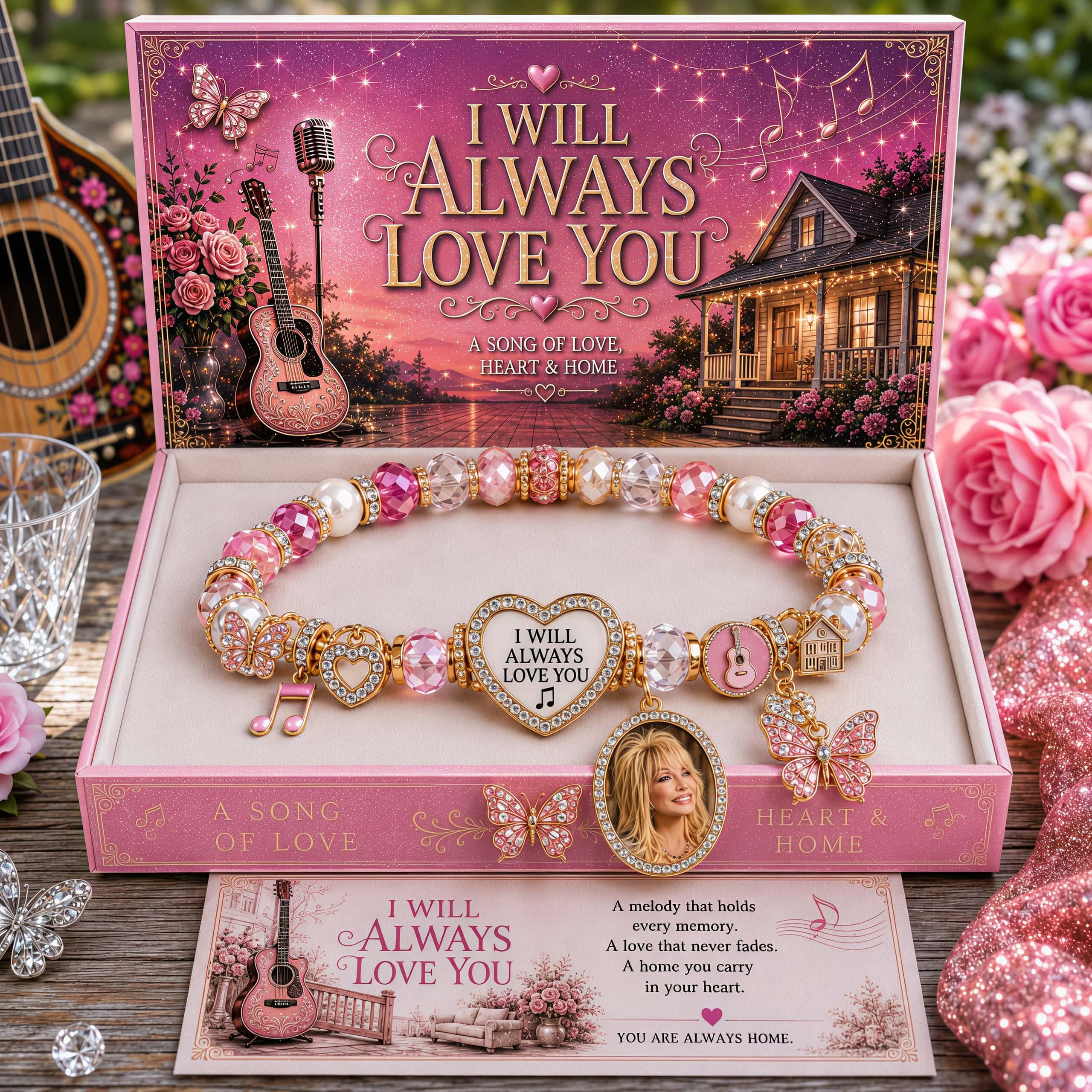 Eternal Dolly — “I Will Always Love You” Gemstone Bracelet