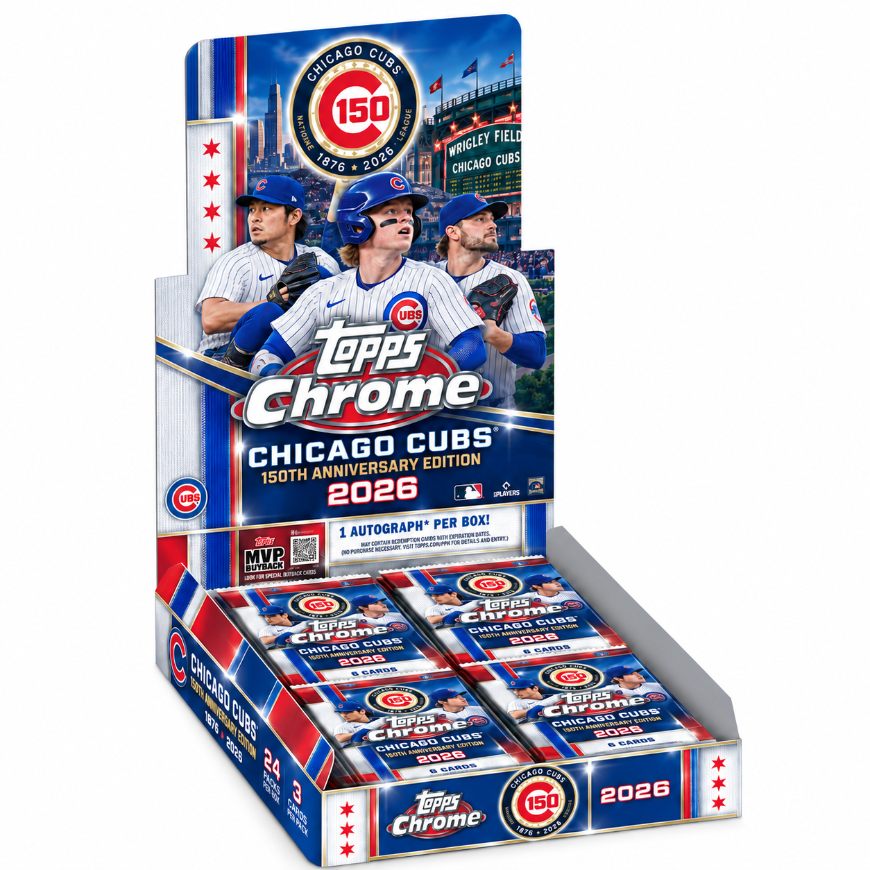 Fly the W! Chicago 150th Anniversary Trading Card Hobby Box