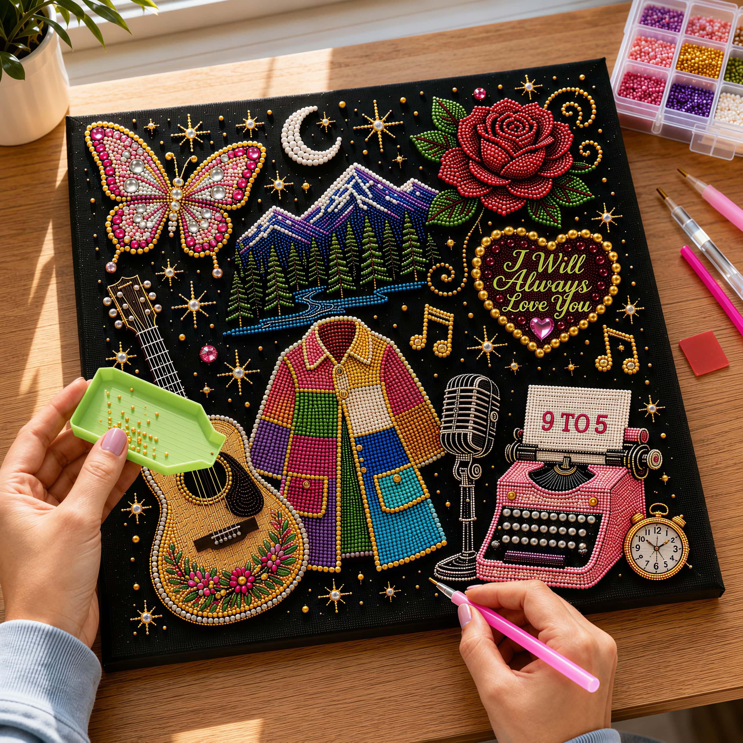 Dolly Country Music Icon Tribute DIY Bead Art Kit