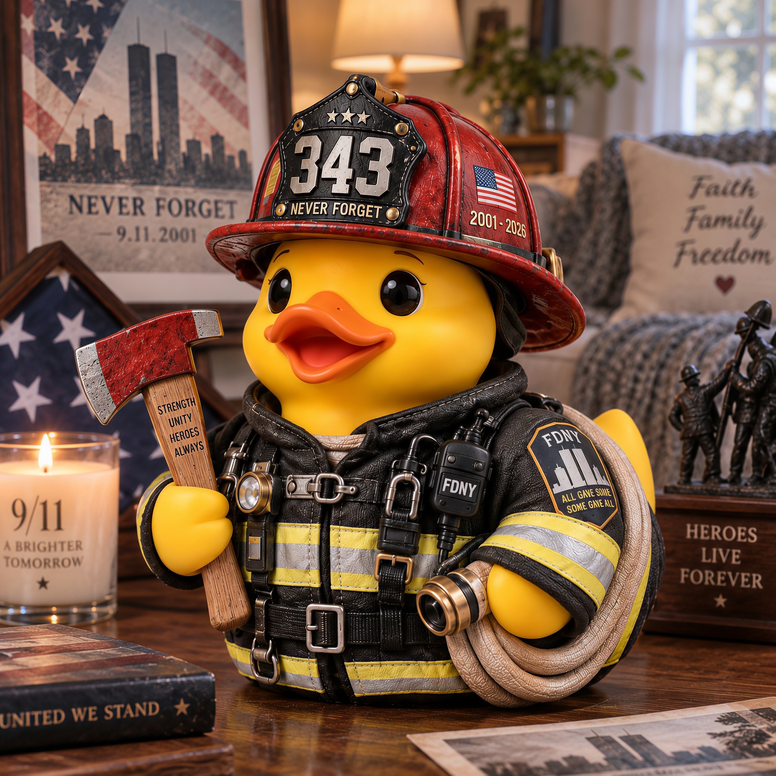 Never Forget 343 Heroes 25th Anniversary Duck
