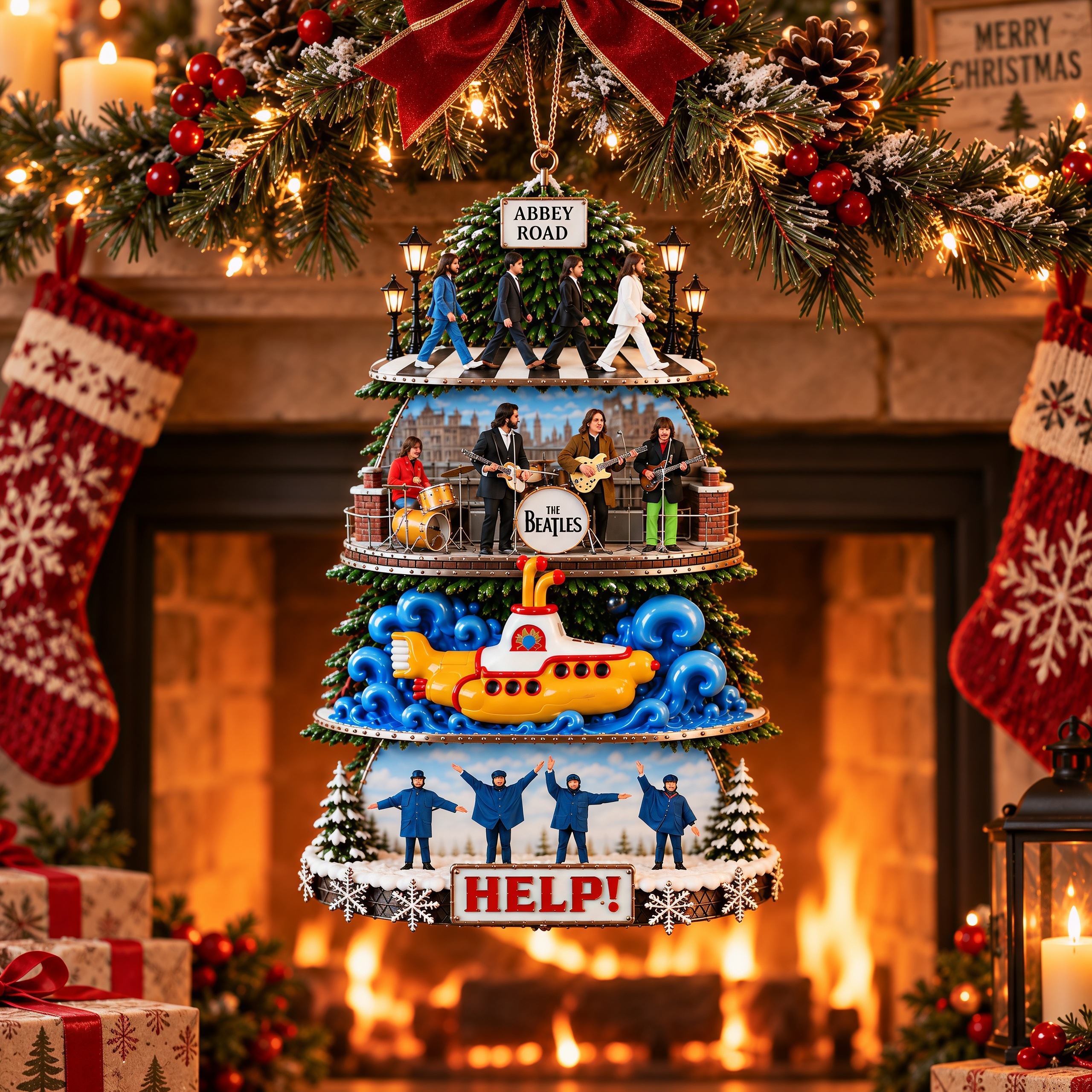 Fab Four 1965–1969 Rock ‘n’ Roll Journey Christmas Tree Ornaments