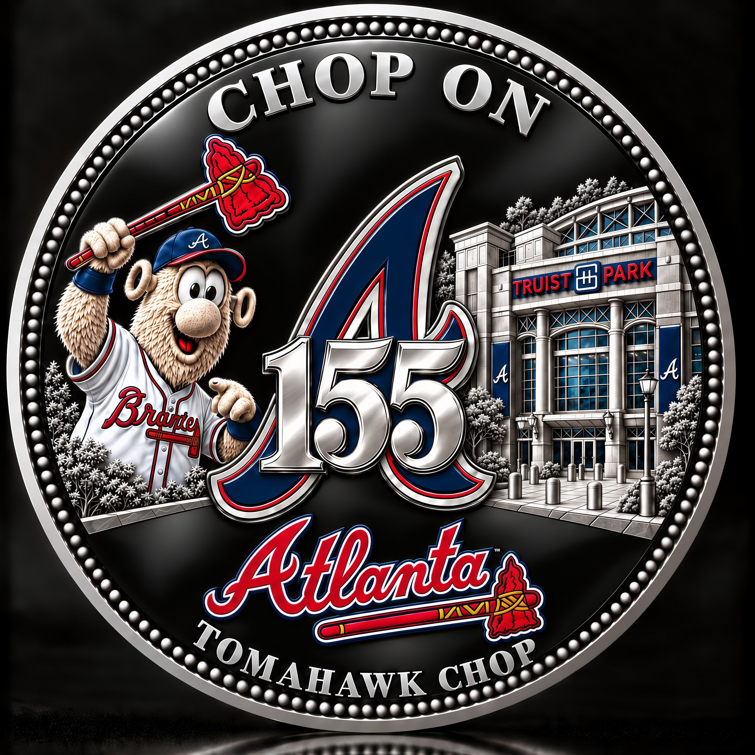 TOMAHAWK CHOP! Atlanta 155th Anniversary Commemorative Coin