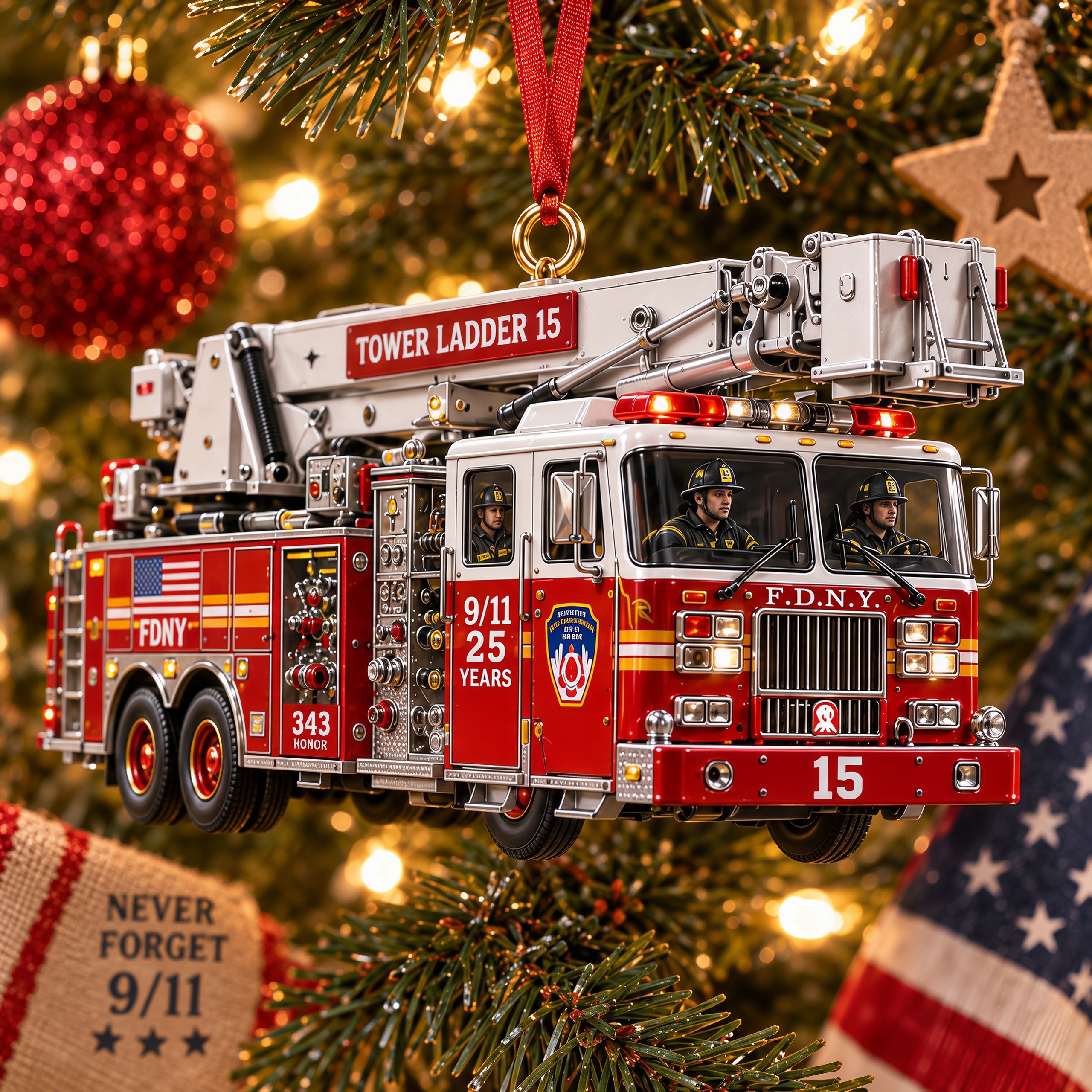 343 Heroes Answered the Call – 9/11 25th Anniversary Memorial Ornament