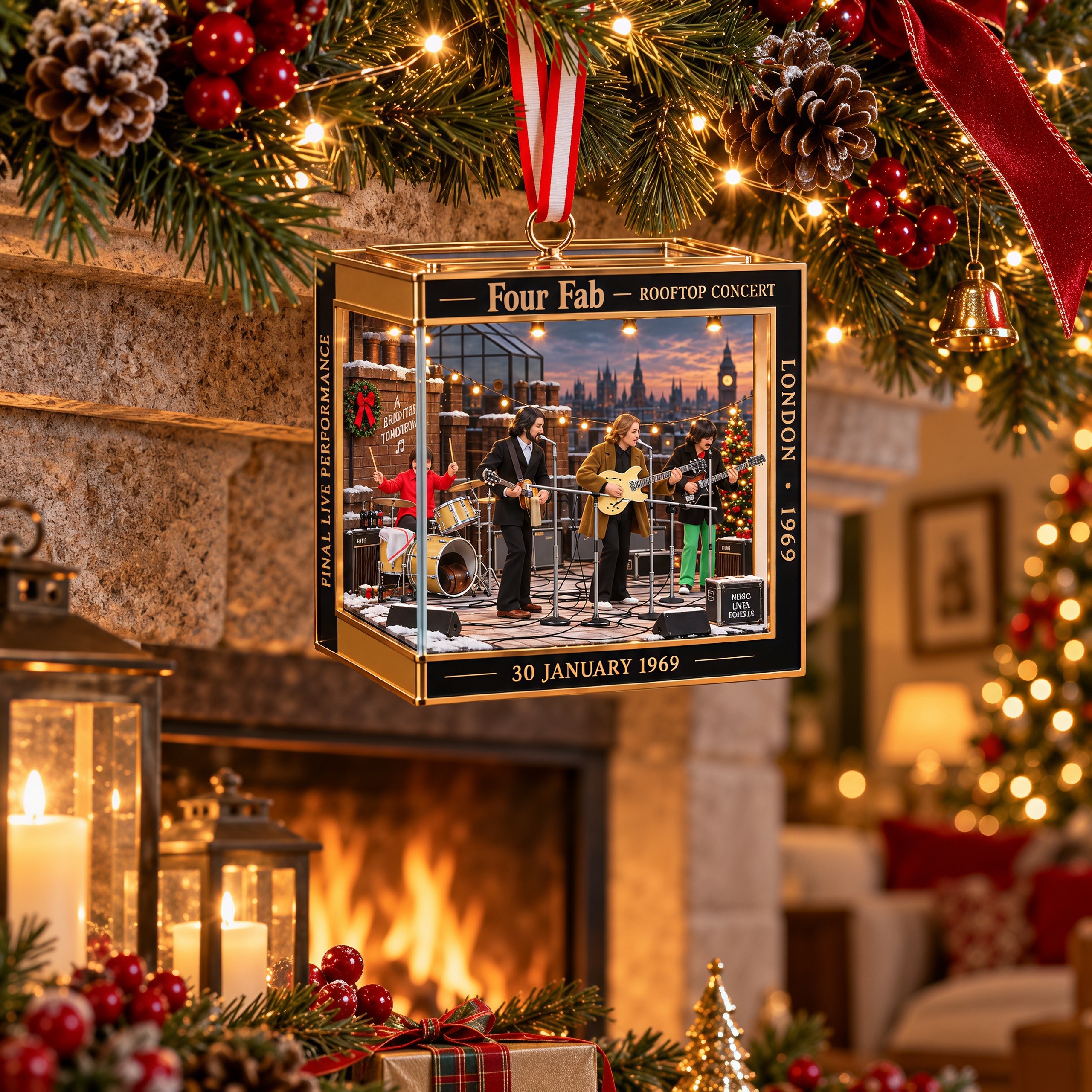 Four Fab Rooftop Concert 1969 Christmas Ornament
