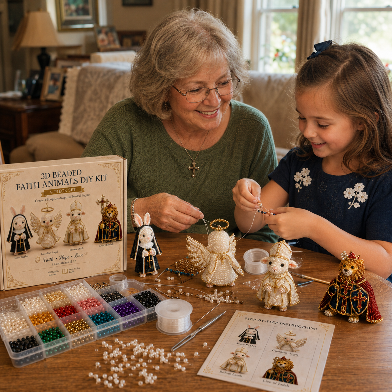Christian 3D Beaded Faith Animals DIY Kit
