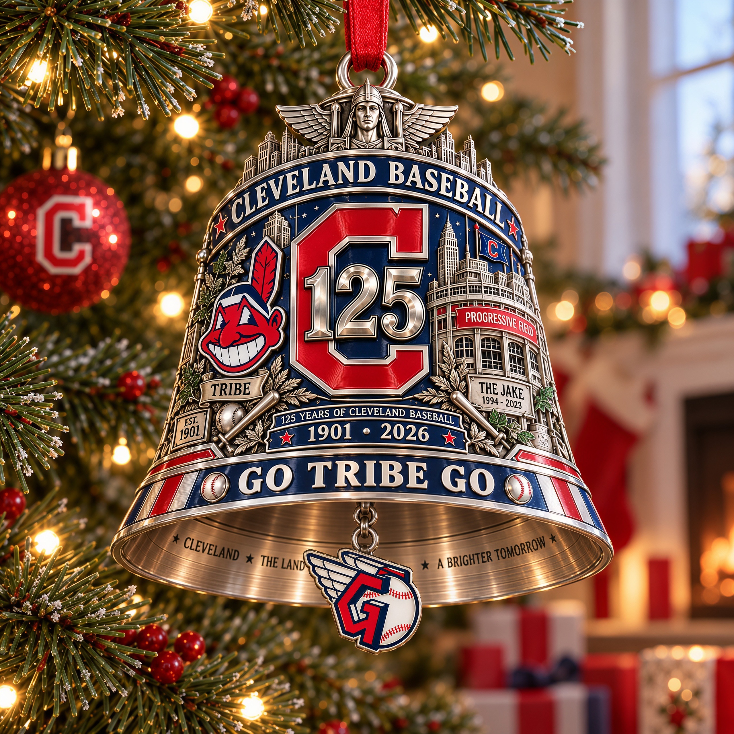 Go Cubs Go! Chicago 150th Anniversary Bell Ornament
