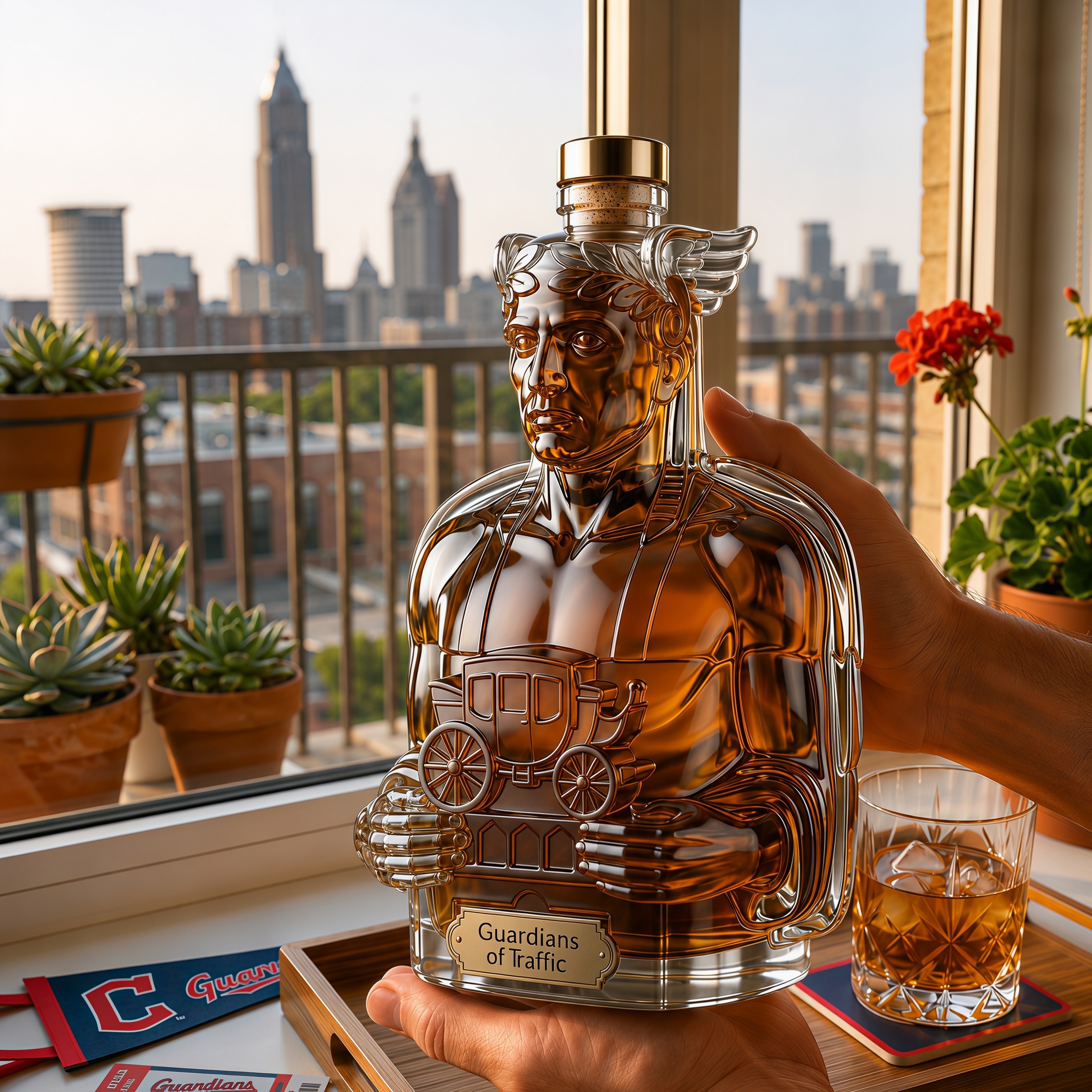 Guardians of Traffic Whiskey Bottle - Cleveland 125th Anniversary Edition