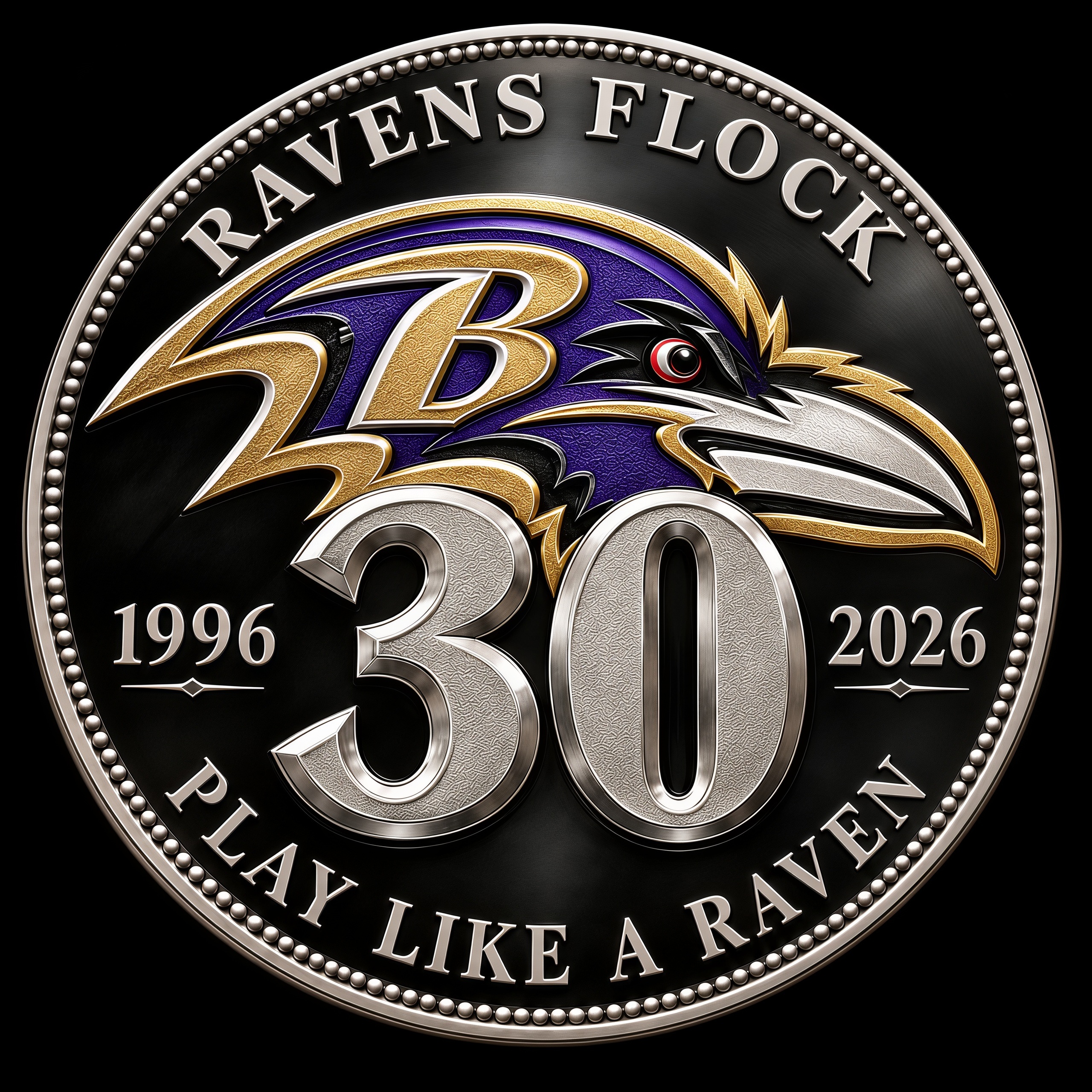 RAVENS FLOCK! Ravens 30th Anniversary Commemorative Coin
