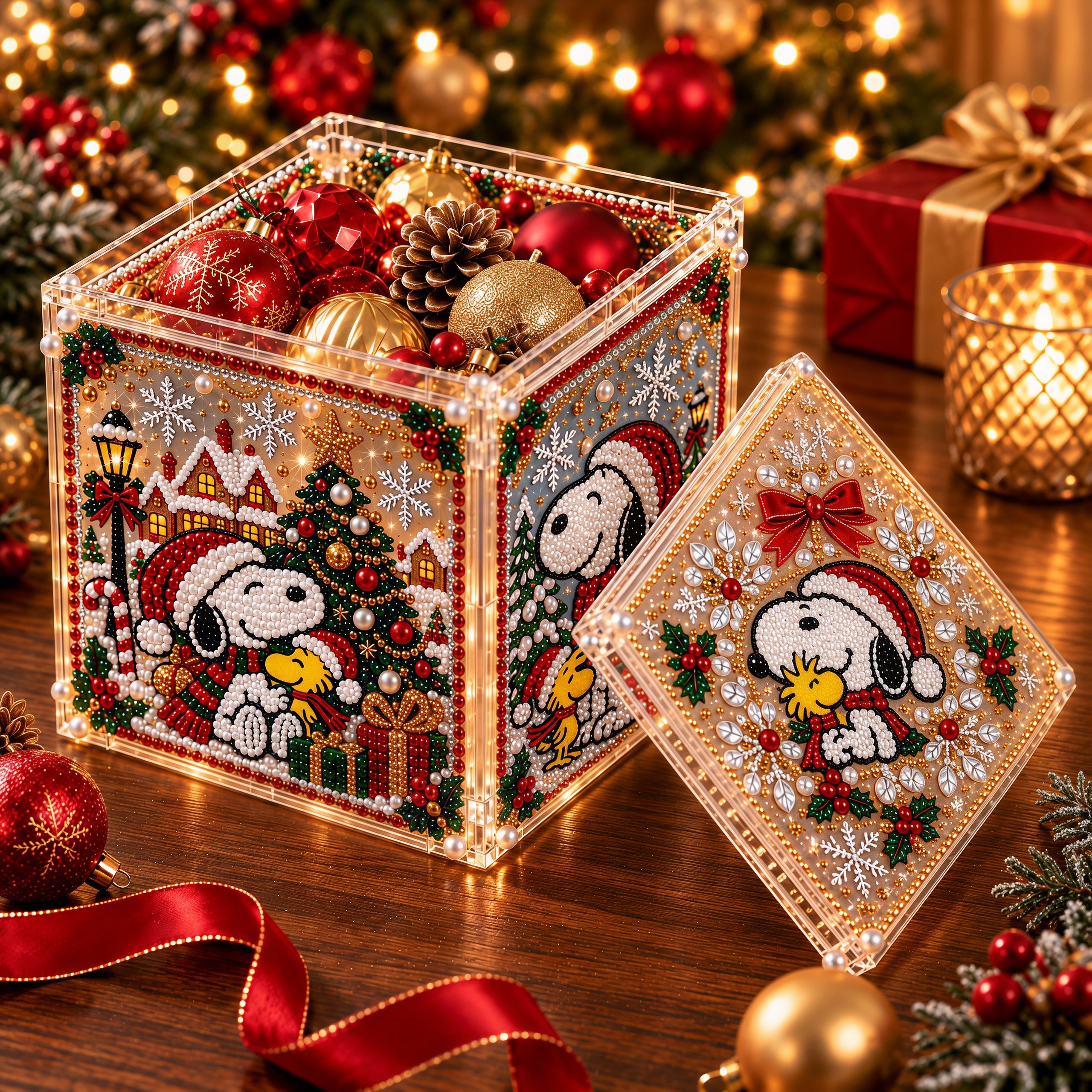 🎄 ✨ 3D Christmas Snoopy Diamond Painting Gift Box DIY Kit