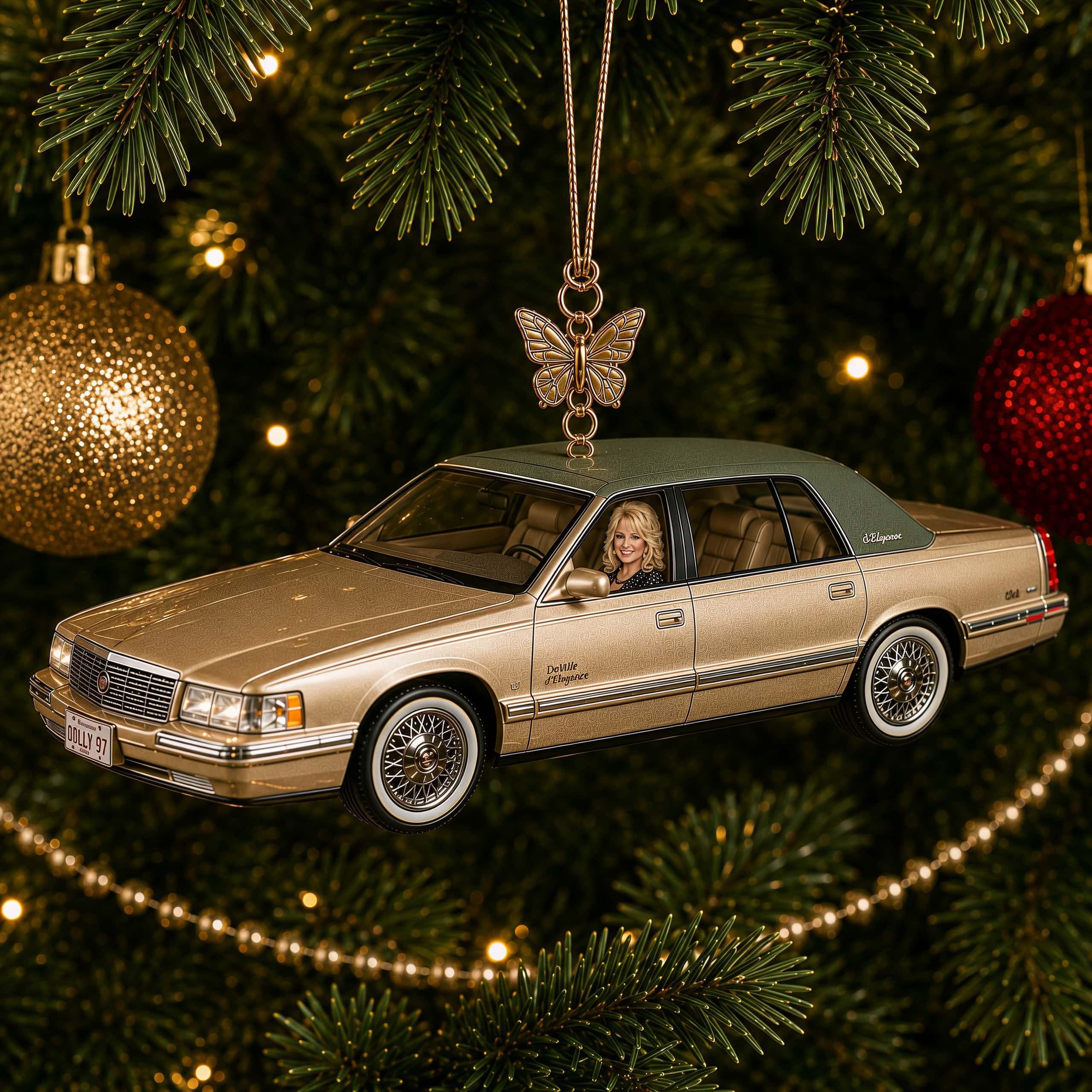 Golden Ride, Timeless Journey—Dolly 1997 Cadillac Commemorative Ornament