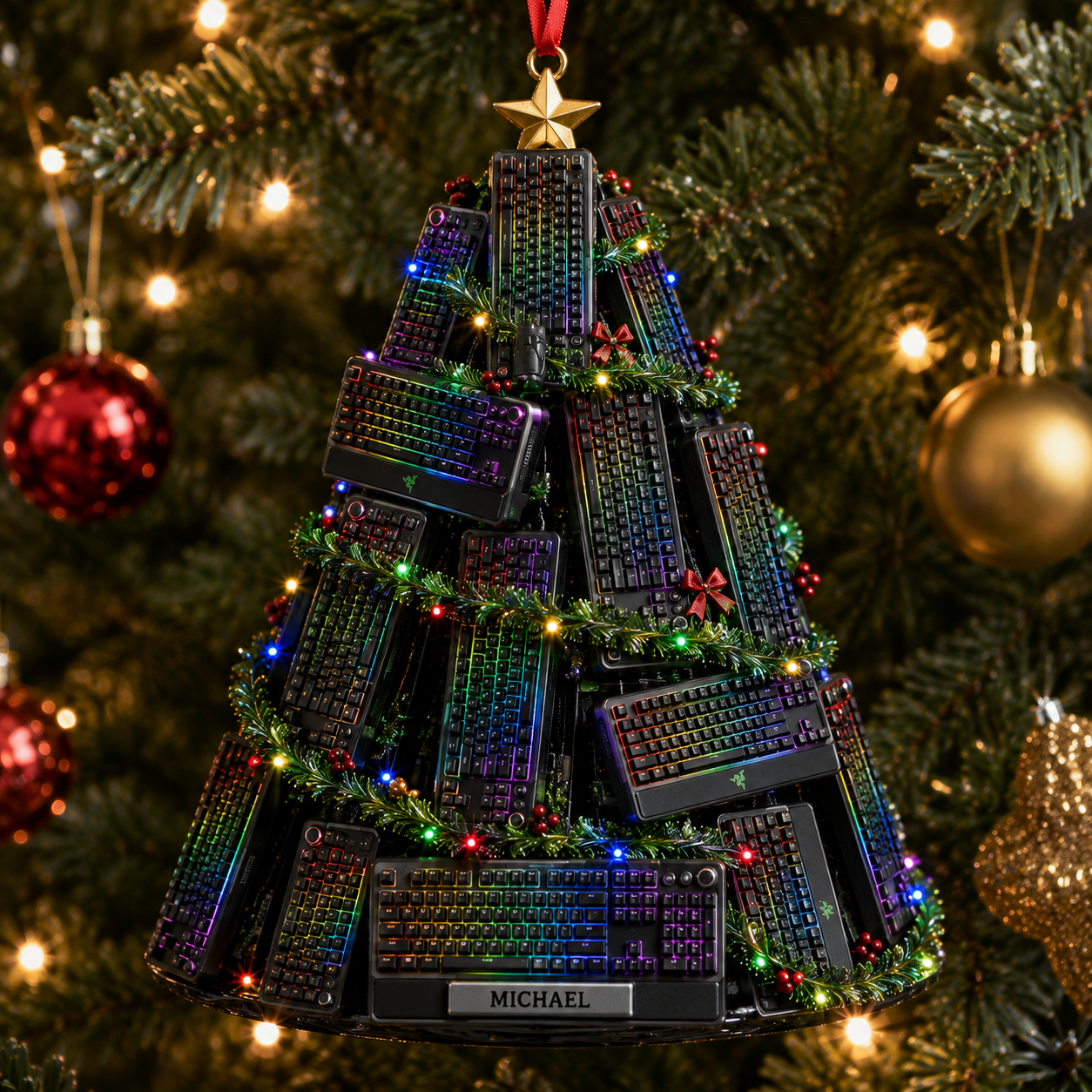 Razer BlackWidow Gaming Keyboard Christmas Tree Ornament