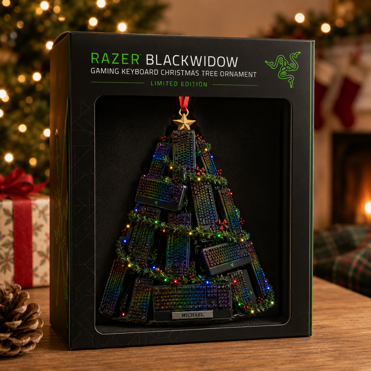 Razer BlackWidow Gaming Keyboard Christmas Tree Ornament