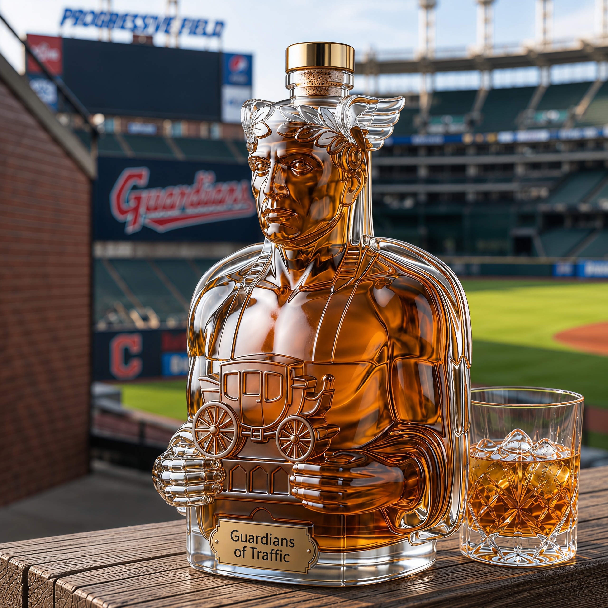 Guardians of Traffic Whiskey Bottle - Cleveland 125th Anniversary Edition